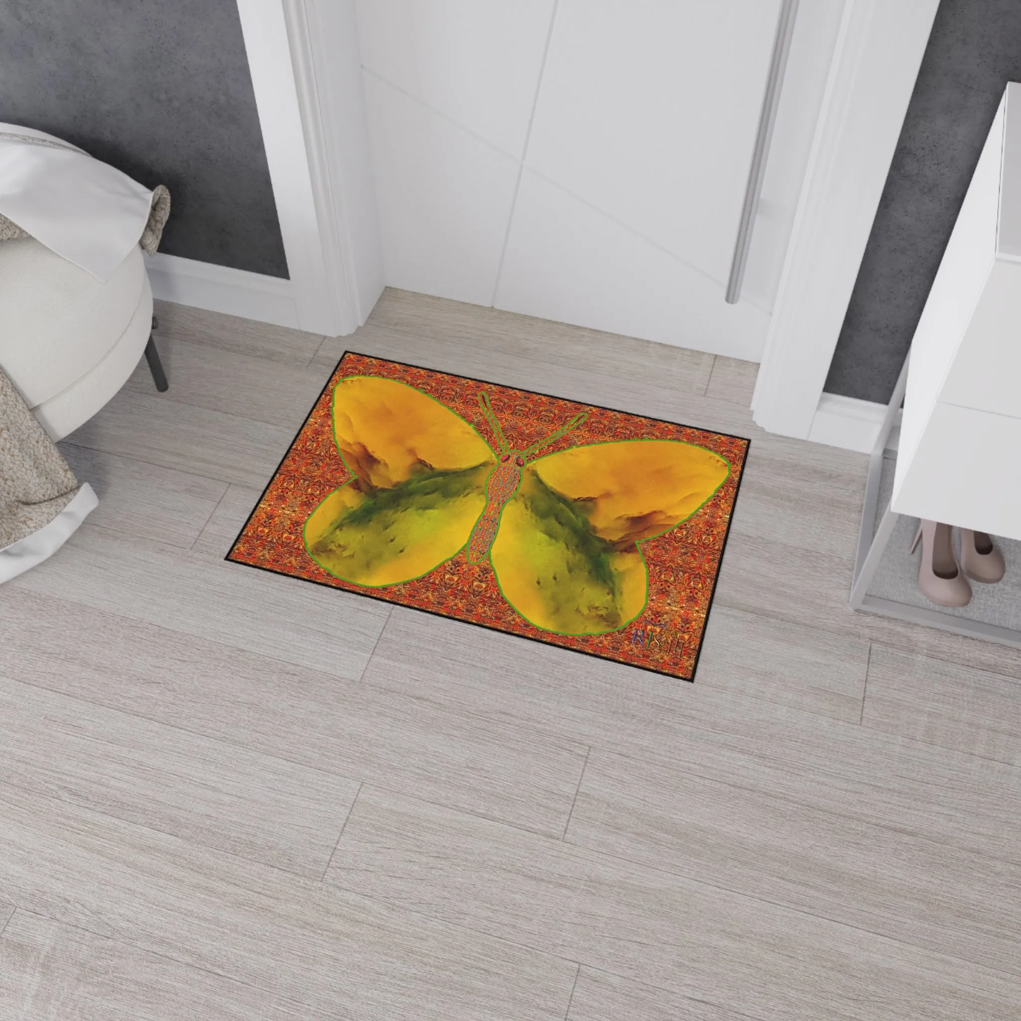 Heavy Duty Floor Mat (Butterfly Glade Denizen & Samhain Dream Thaw 15 & Orange Logo@Alchemic) RJSTH@Fabric#1_8 of 15 RJSTHw2025 RJS