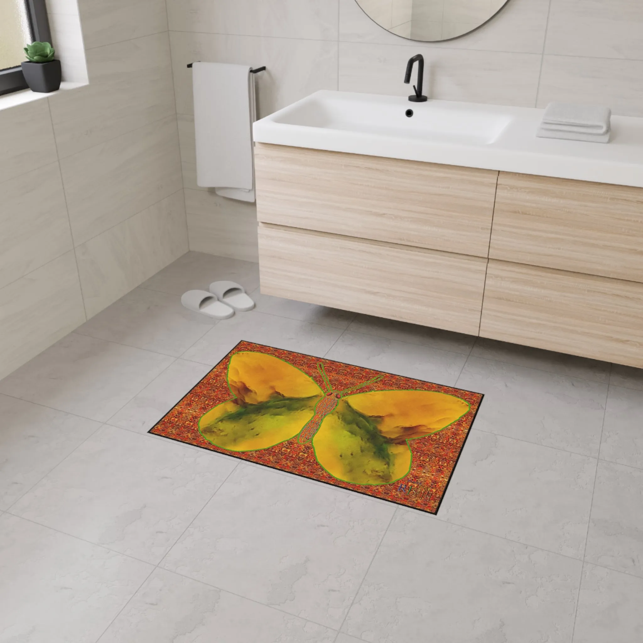 Heavy Duty Floor Mat (Butterfly Glade Denizen & Samhain Dream Thaw 15 & Orange Logo@Alchemic) RJSTH@Fabric#1_8 of 15 RJSTHw2025 RJS