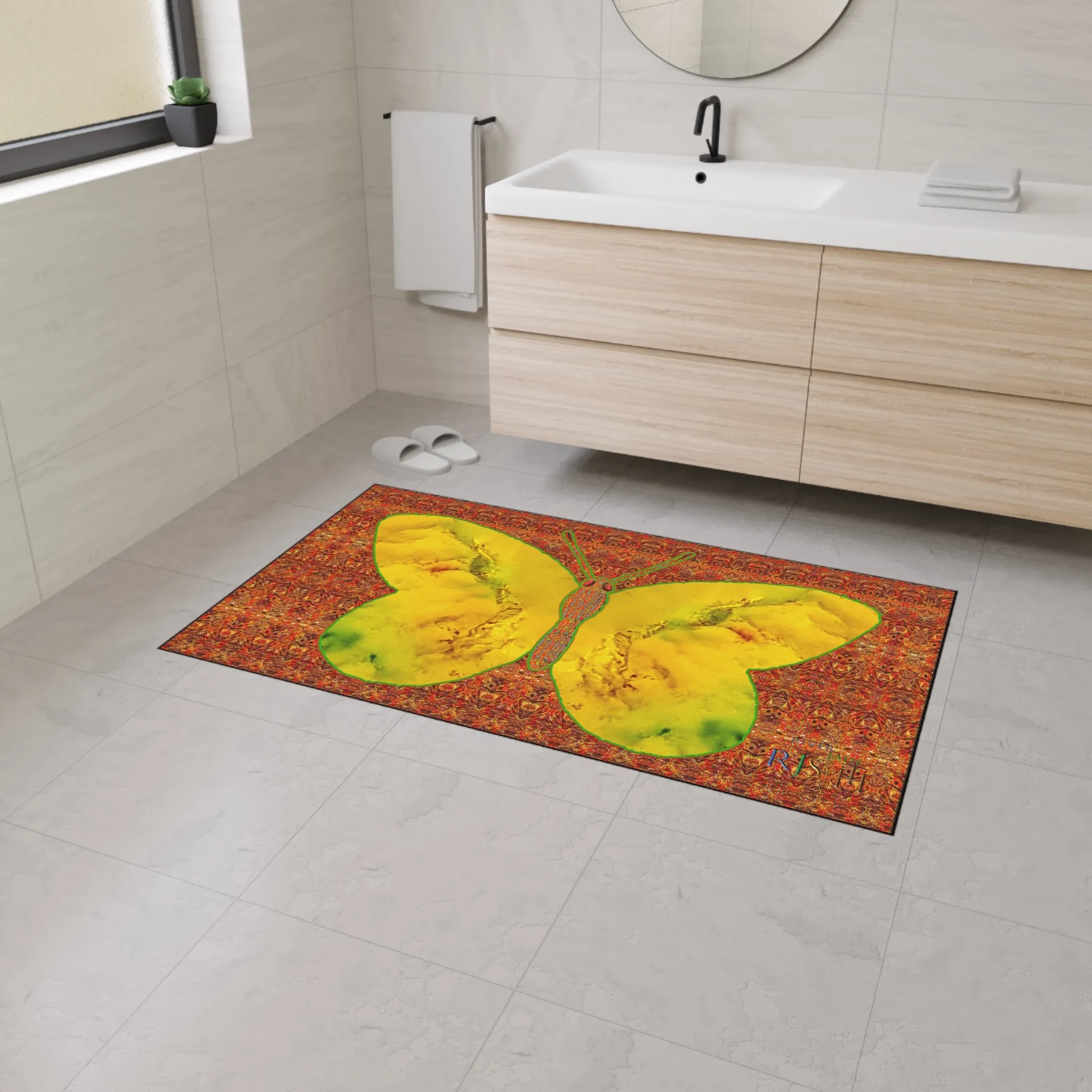 Heavy Duty Floor Mat (Butterfly Glade Denizen & Samhain Dream Thaw 15 & Orange Logo@Alchemic) RJSTH@Fabric#1_9 of 15 RJSTHw2025 RJS