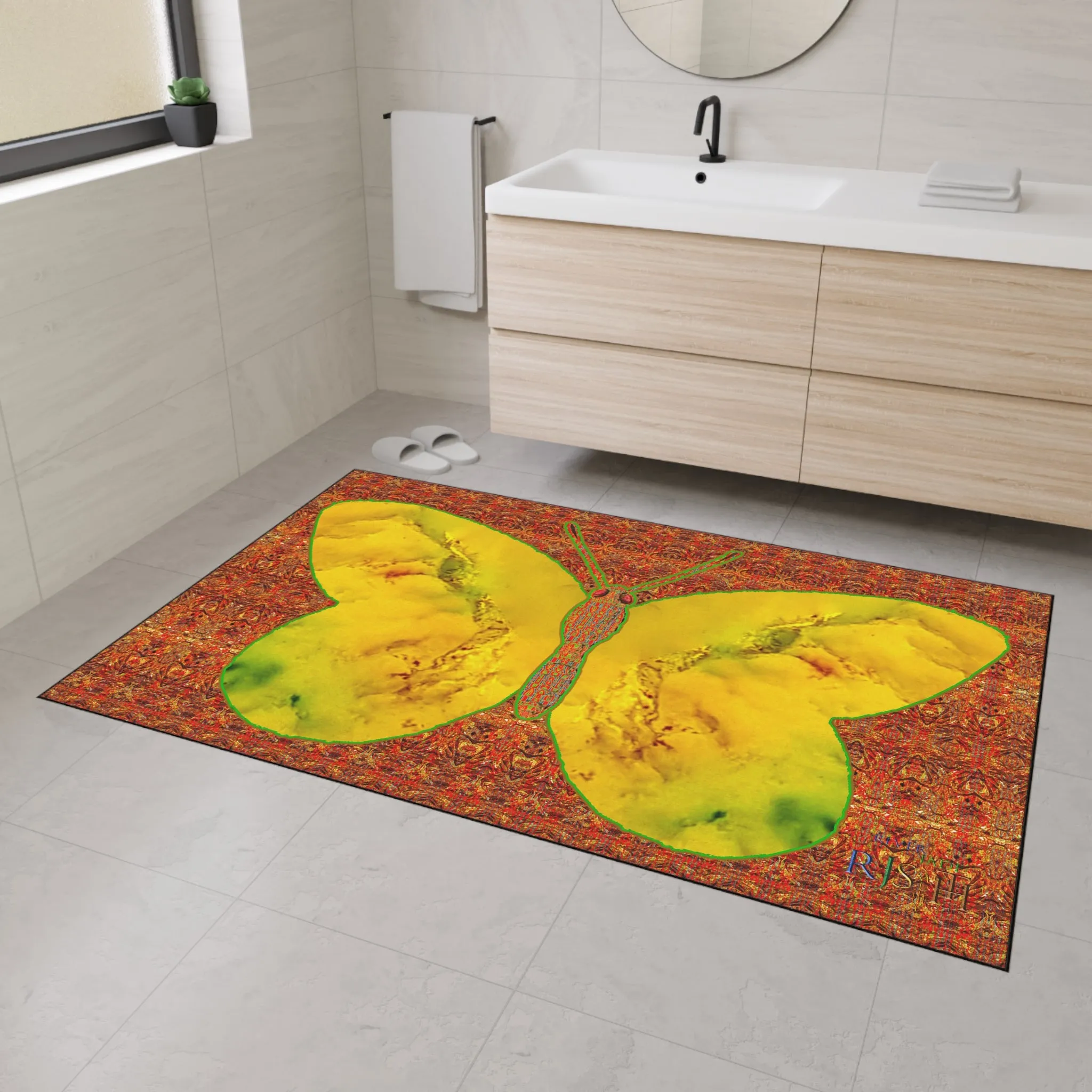 Heavy Duty Floor Mat (Butterfly Glade Denizen & Samhain Dream Thaw 15 & Orange Logo@Alchemic) RJSTH@Fabric#1_9 of 15 RJSTHw2025 RJS