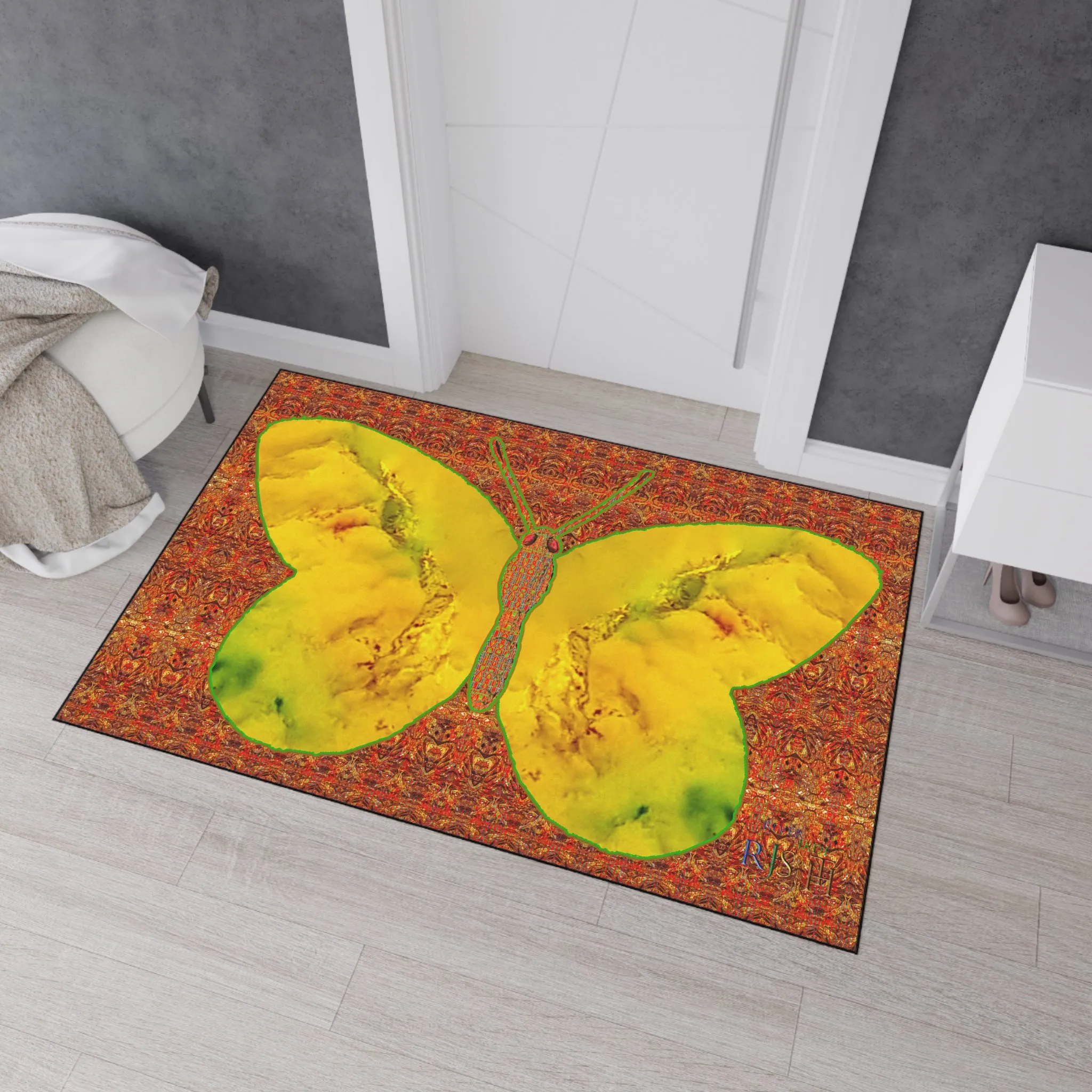 Heavy Duty Floor Mat (Butterfly Glade Denizen & Samhain Dream Thaw 15 & Orange Logo@Alchemic) RJSTH@Fabric#1_9 of 15 RJSTHw2025 RJS