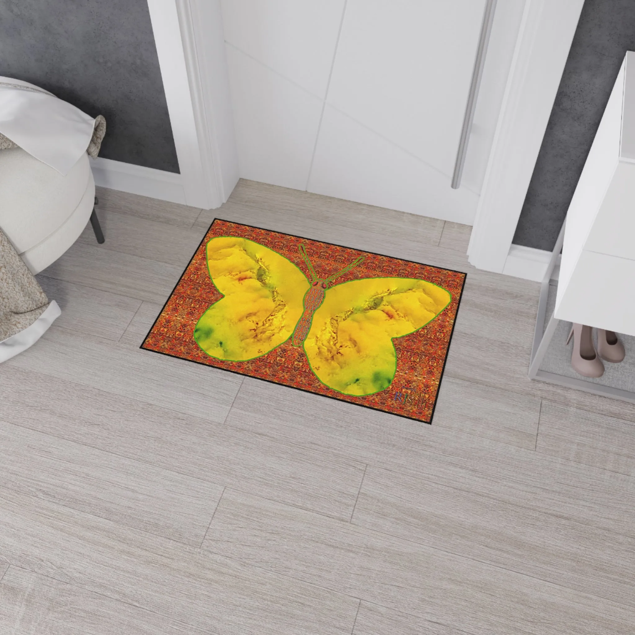 Heavy Duty Floor Mat (Butterfly Glade Denizen & Samhain Dream Thaw 15 & Orange Logo@Alchemic) RJSTH@Fabric#1_9 of 15 RJSTHw2025 RJS