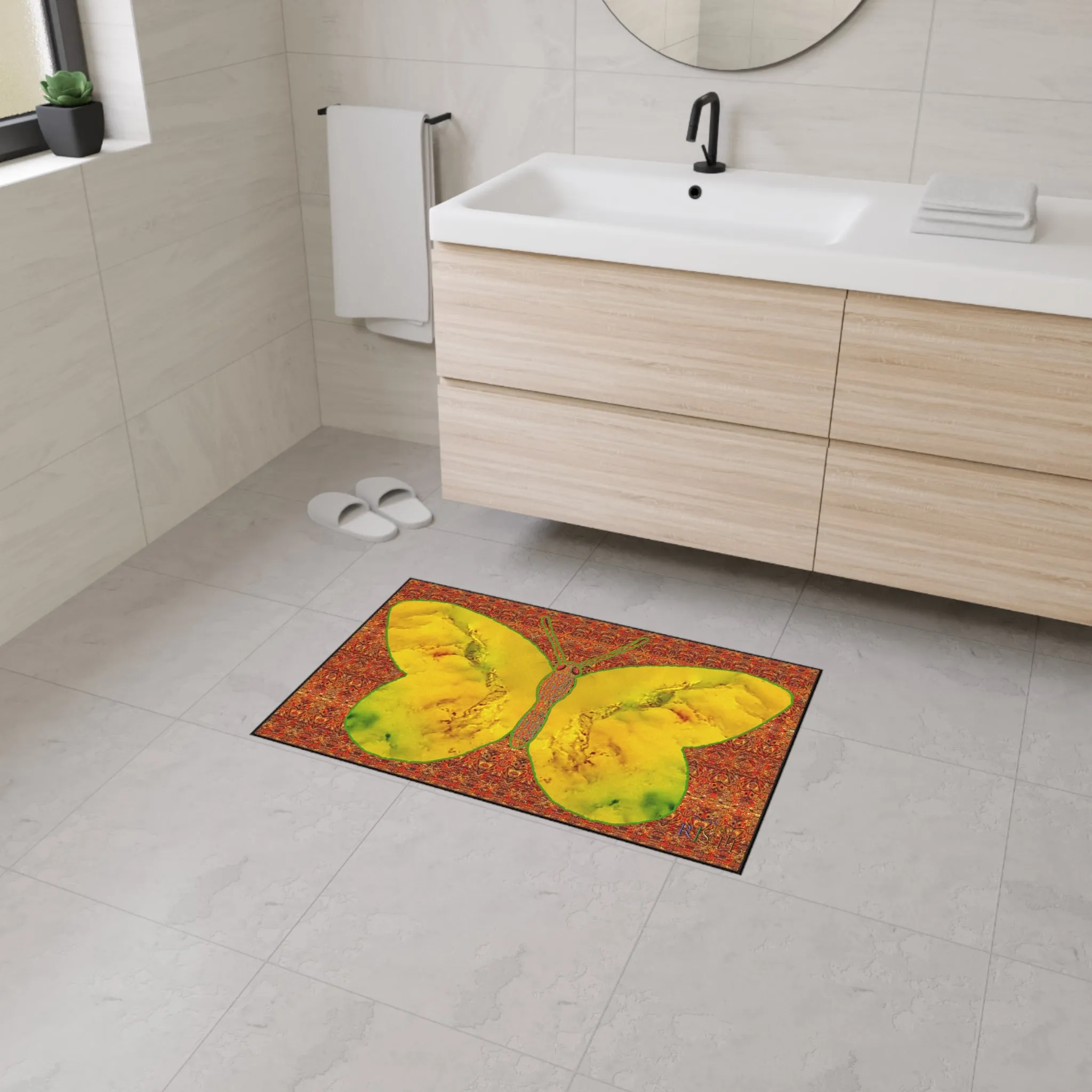 Heavy Duty Floor Mat (Butterfly Glade Denizen & Samhain Dream Thaw 15 & Orange Logo@Alchemic) RJSTH@Fabric#1_9 of 15 RJSTHw2025 RJS