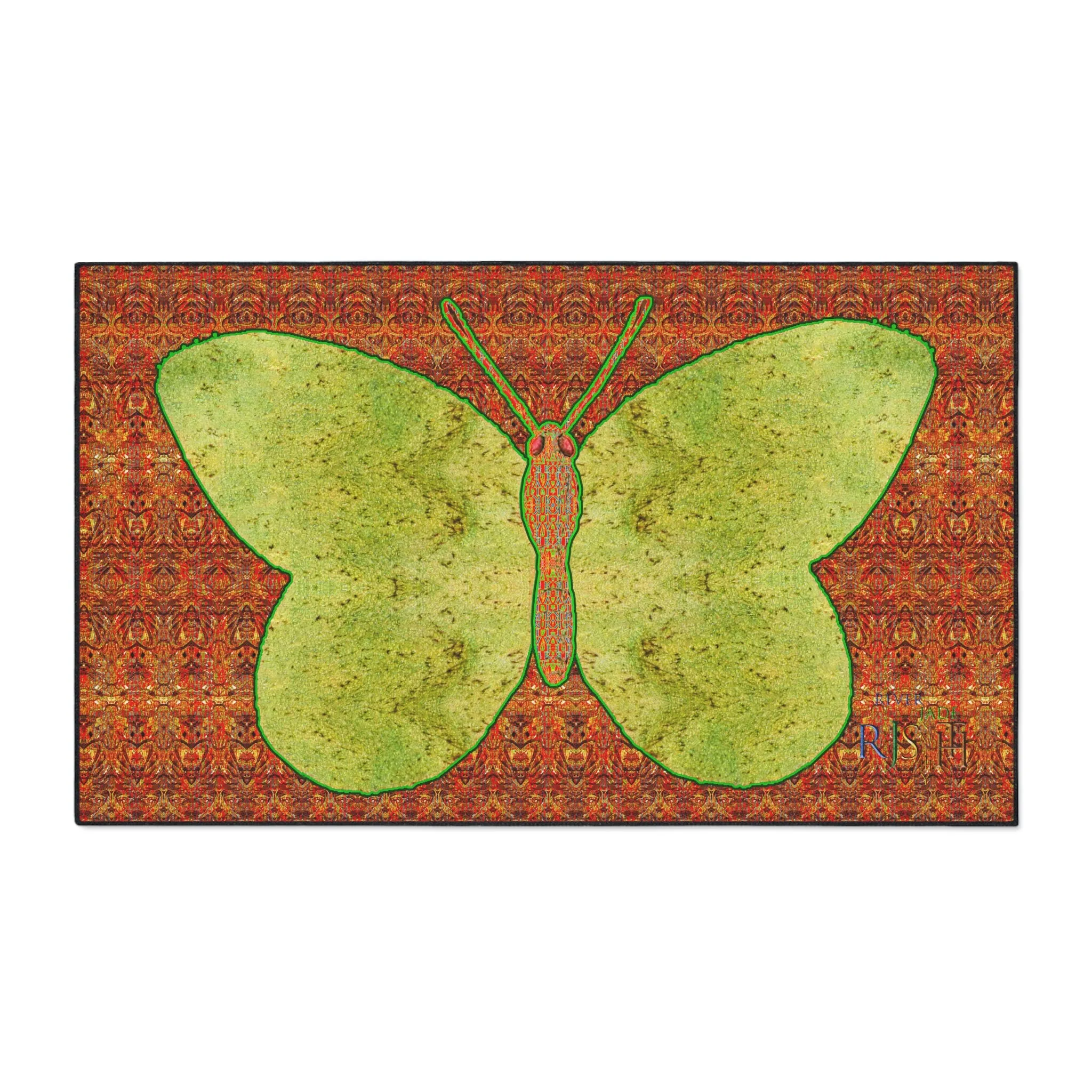 Heavy Duty Floor Mat (Butterfly Glade Denizen & Samhain Dream Thaw 15 & Orange Logo@Alchemic) RJSTH@Fabric#2_1 of 16 RJSTHw2025 RJS