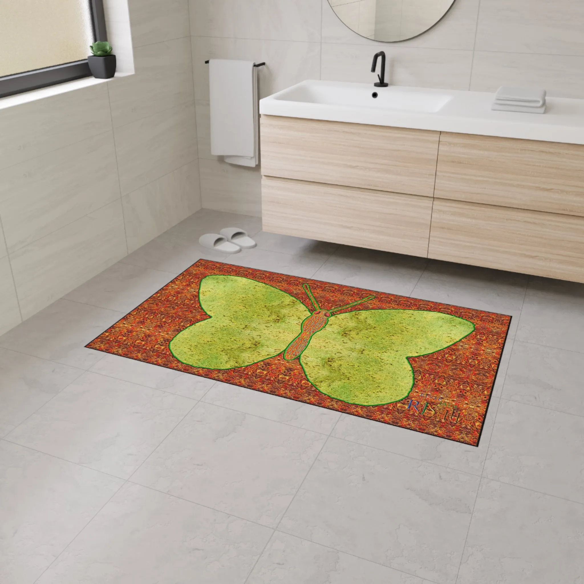 Heavy Duty Floor Mat (Butterfly Glade Denizen & Samhain Dream Thaw 15 & Orange Logo@Alchemic) RJSTH@Fabric#2_1 of 16 RJSTHw2025 RJS