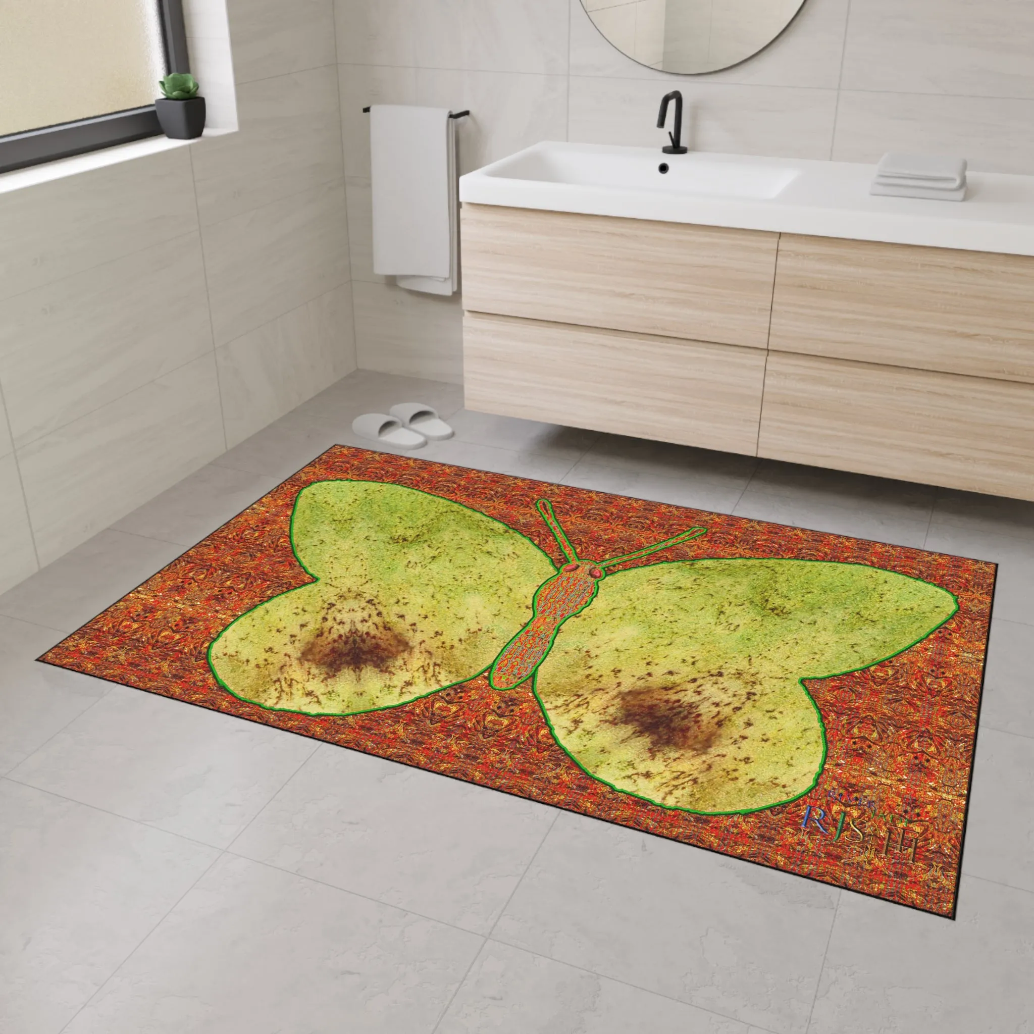 Heavy Duty Floor Mat (Butterfly Glade Denizen & Samhain Dream Thaw 15 & Orange Logo@Alchemic) RJSTH@Fabric#2_10 of 16 RJSTHw2025 RJS