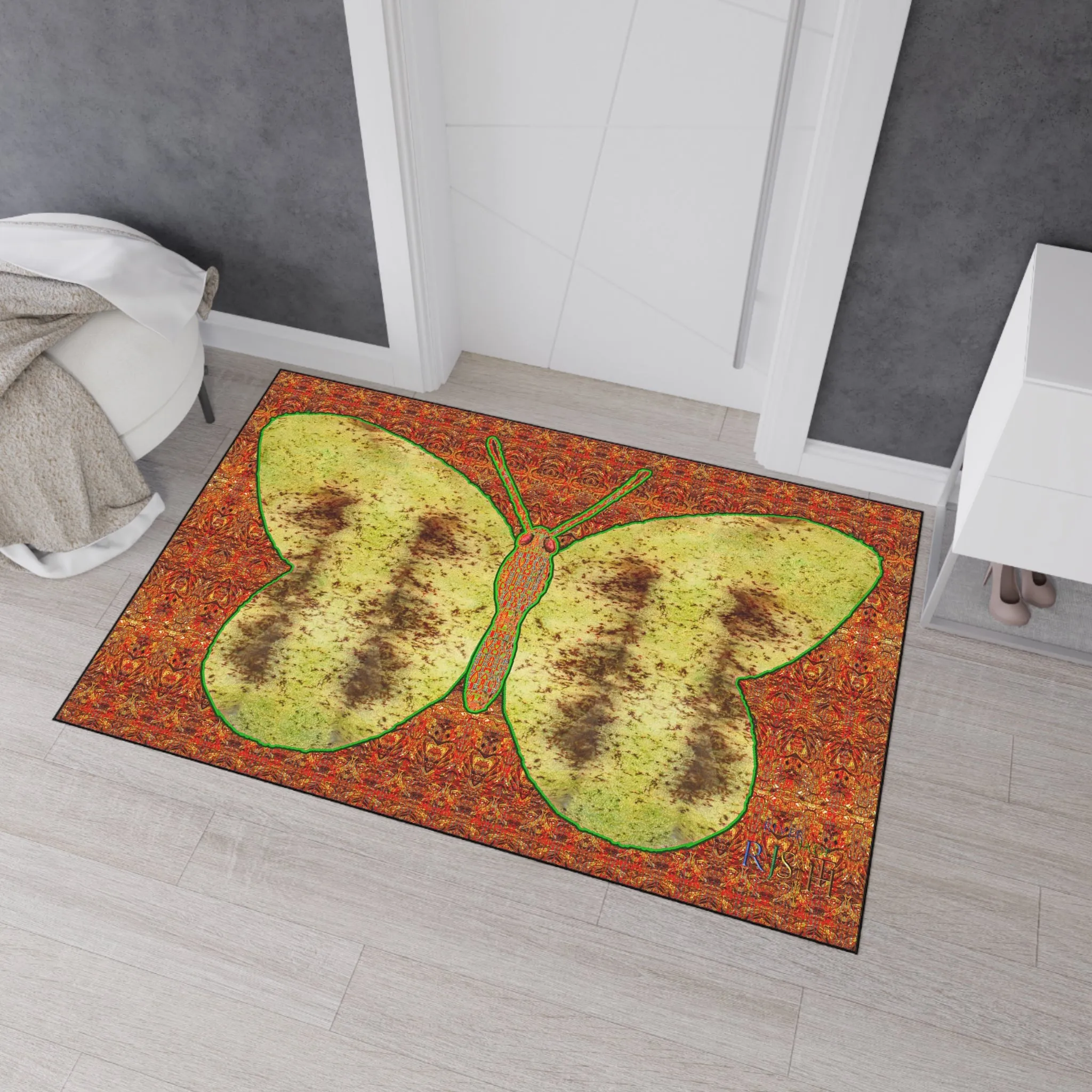 Heavy Duty Floor Mat (Butterfly Glade Denizen & Samhain Dream Thaw 15 & Orange Logo@Alchemic) RJSTH@Fabric#2_12 of 16 RJSTHw2025 RJS