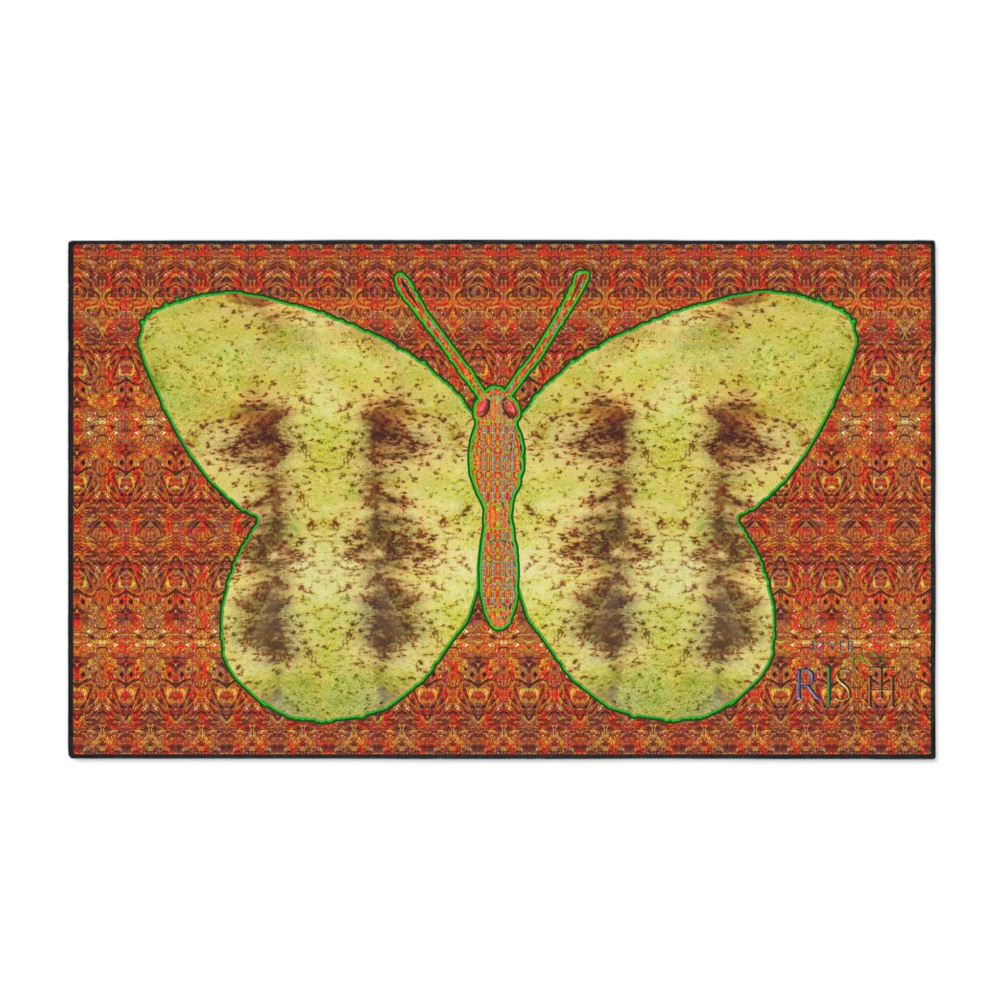 Heavy Duty Floor Mat (Butterfly Glade Denizen & Samhain Dream Thaw 15 & Orange Logo@Alchemic) RJSTH@Fabric#2_12 of 16 RJSTHw2025 RJS
