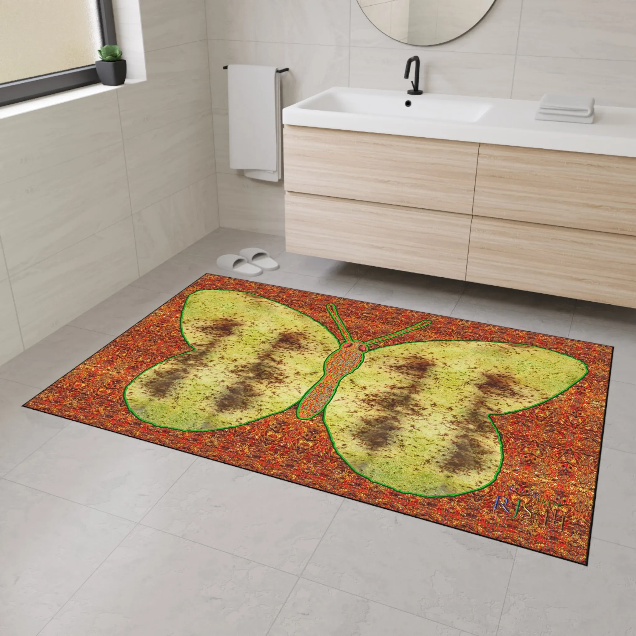Heavy Duty Floor Mat (Butterfly Glade Denizen & Samhain Dream Thaw 15 & Orange Logo@Alchemic) RJSTH@Fabric#2_12 of 16 RJSTHw2025 RJS