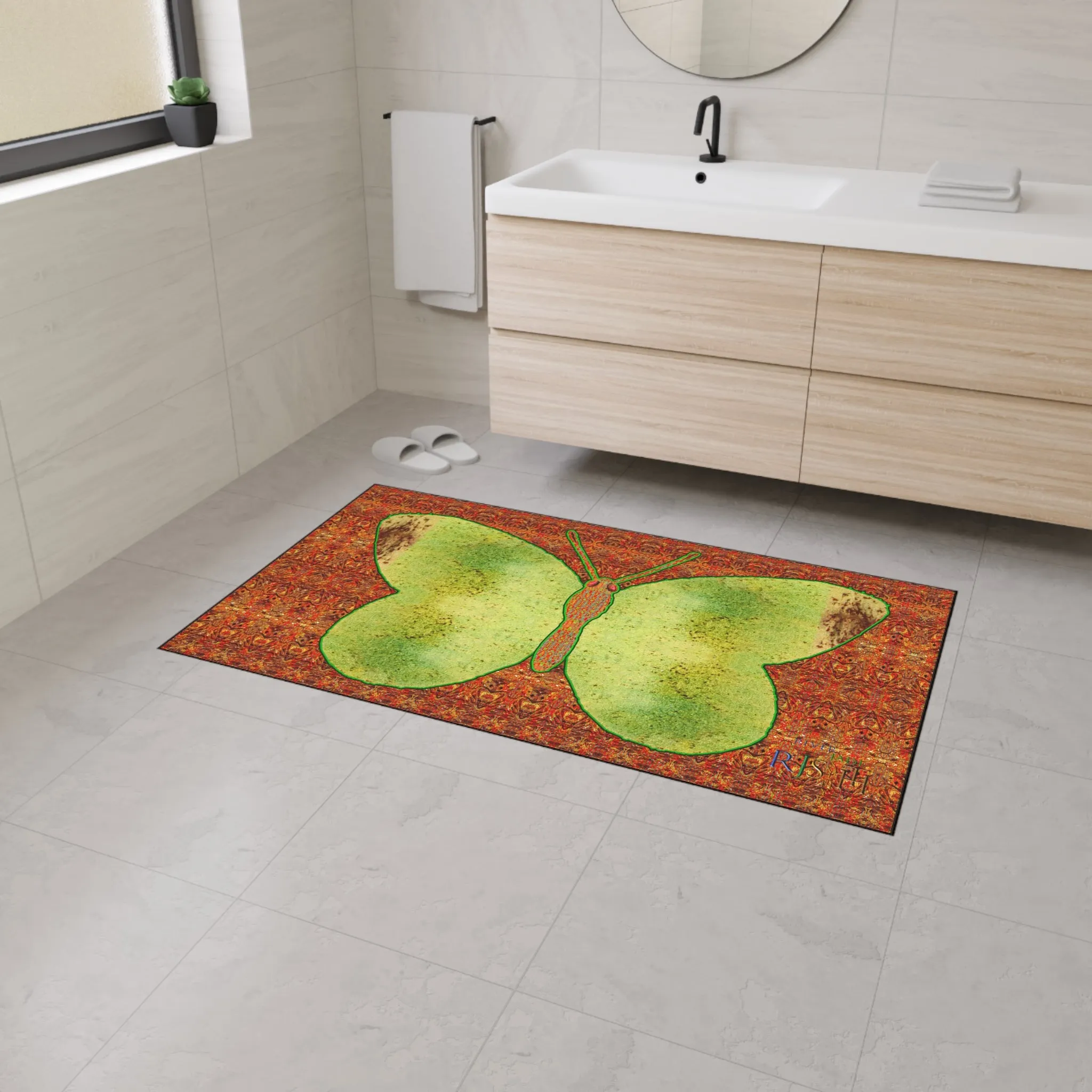 Heavy Duty Floor Mat (Butterfly Glade Denizen & Samhain Dream Thaw 15 & Orange Logo@Alchemic) RJSTH@Fabric#2_14 of 16 RJSTHw2025 RJS