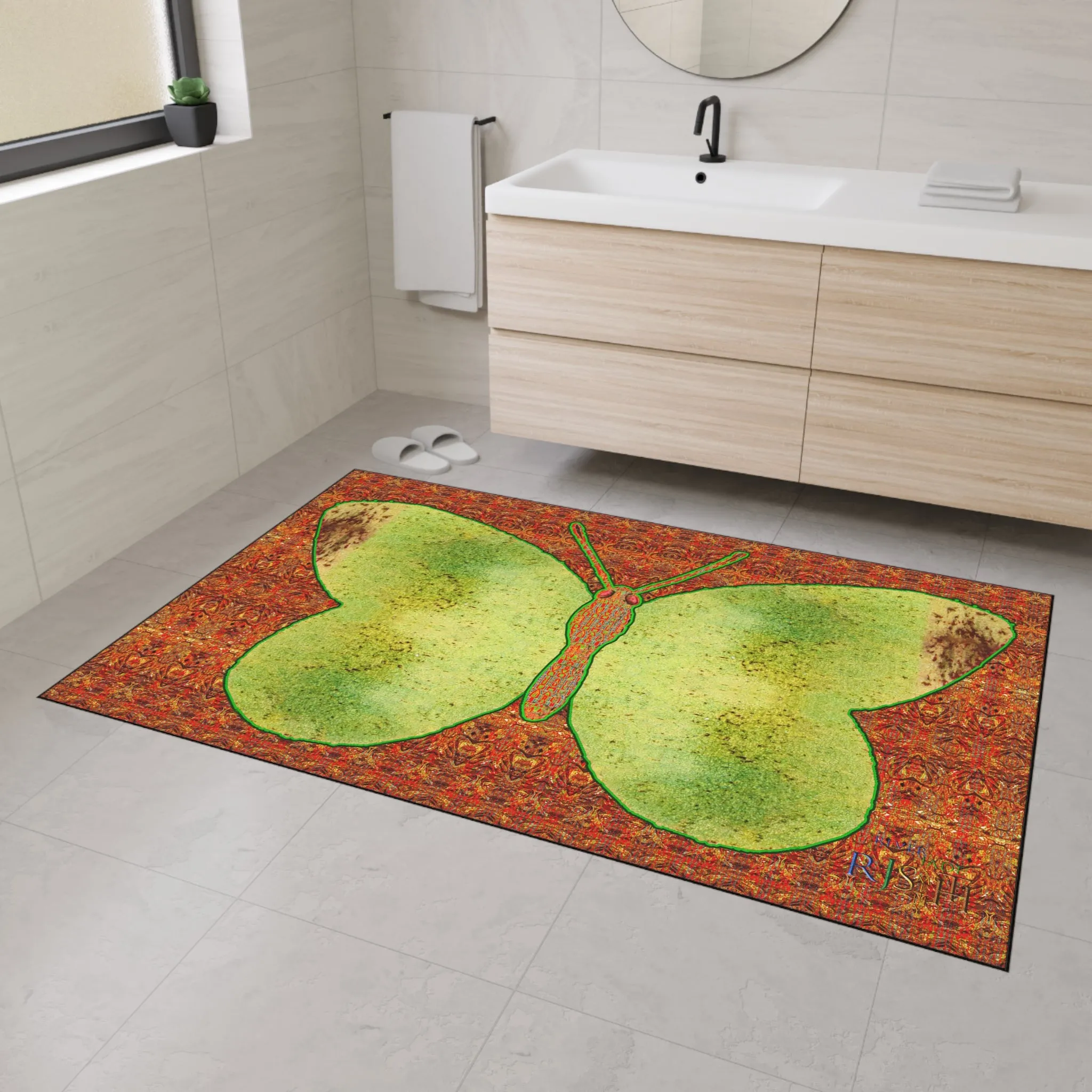 Heavy Duty Floor Mat (Butterfly Glade Denizen & Samhain Dream Thaw 15 & Orange Logo@Alchemic) RJSTH@Fabric#2_14 of 16 RJSTHw2025 RJS