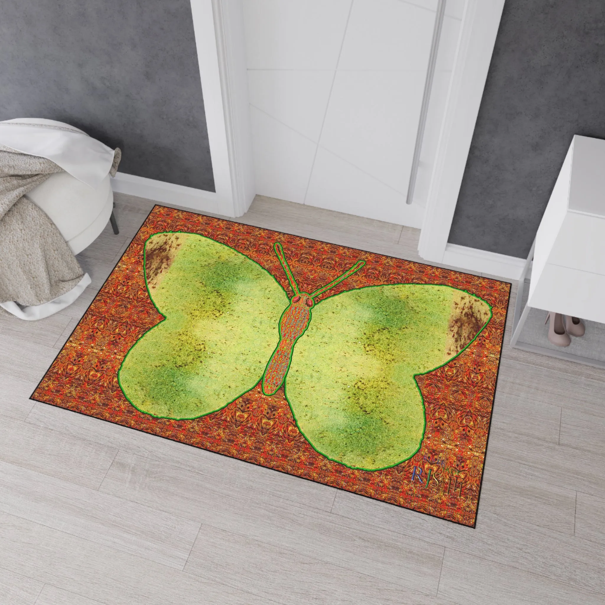 Heavy Duty Floor Mat (Butterfly Glade Denizen & Samhain Dream Thaw 15 & Orange Logo@Alchemic) RJSTH@Fabric#2_14 of 16 RJSTHw2025 RJS