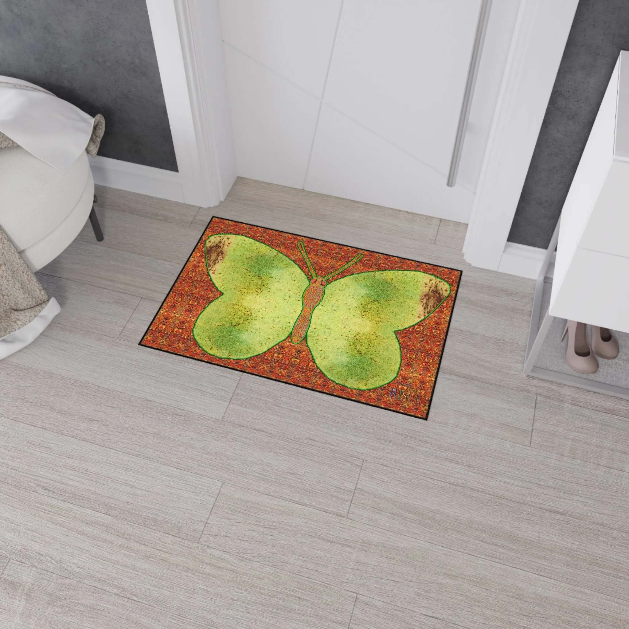 Heavy Duty Floor Mat (Butterfly Glade Denizen & Samhain Dream Thaw 15 & Orange Logo@Alchemic) RJSTH@Fabric#2_14 of 16 RJSTHw2025 RJS