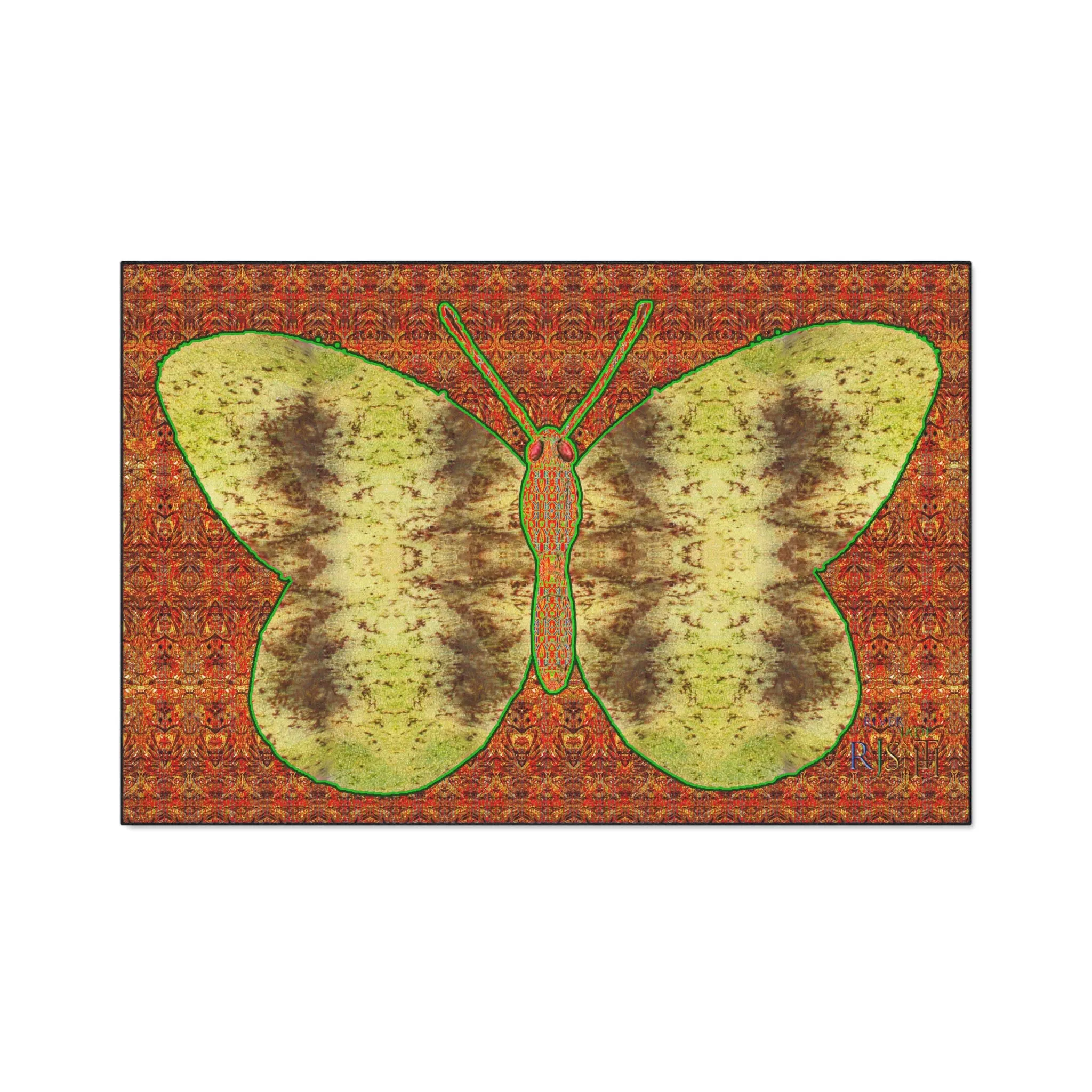 Heavy Duty Floor Mat (Butterfly Glade Denizen & Samhain Dream Thaw 15 & Orange Logo@Alchemic) RJSTH@Fabric#2_15 of 16 RJSTHw2025 RJS
