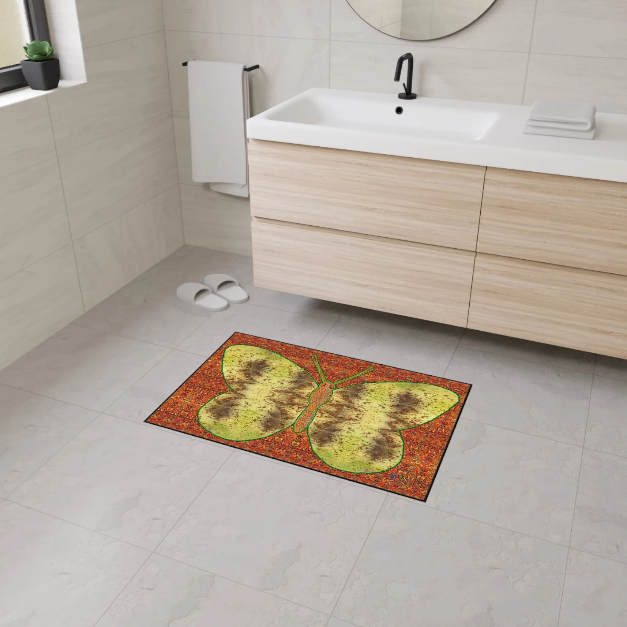 Heavy Duty Floor Mat (Butterfly Glade Denizen & Samhain Dream Thaw 15 & Orange Logo@Alchemic) RJSTH@Fabric#2_15 of 16 RJSTHw2025 RJS