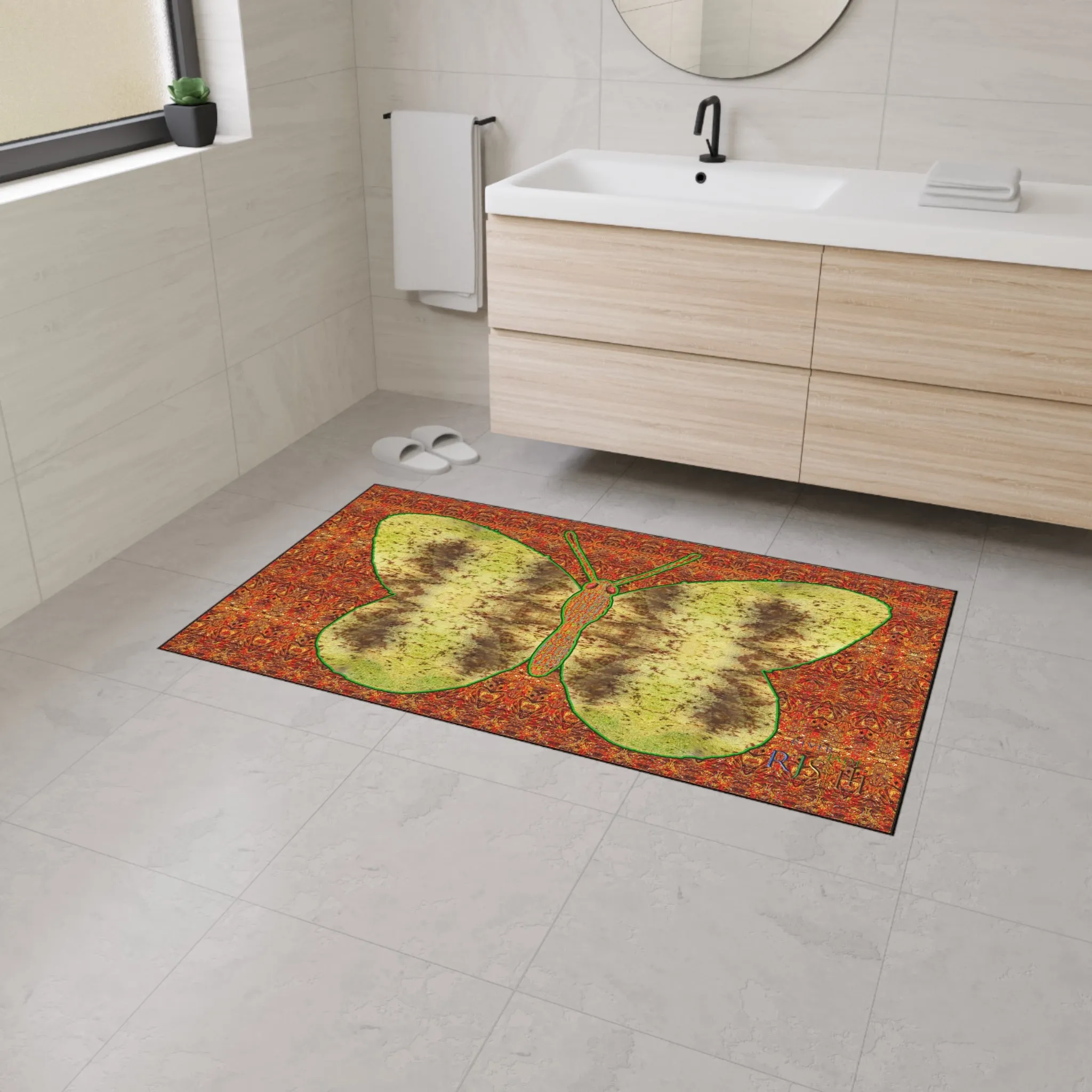 Heavy Duty Floor Mat (Butterfly Glade Denizen & Samhain Dream Thaw 15 & Orange Logo@Alchemic) RJSTH@Fabric#2_15 of 16 RJSTHw2025 RJS