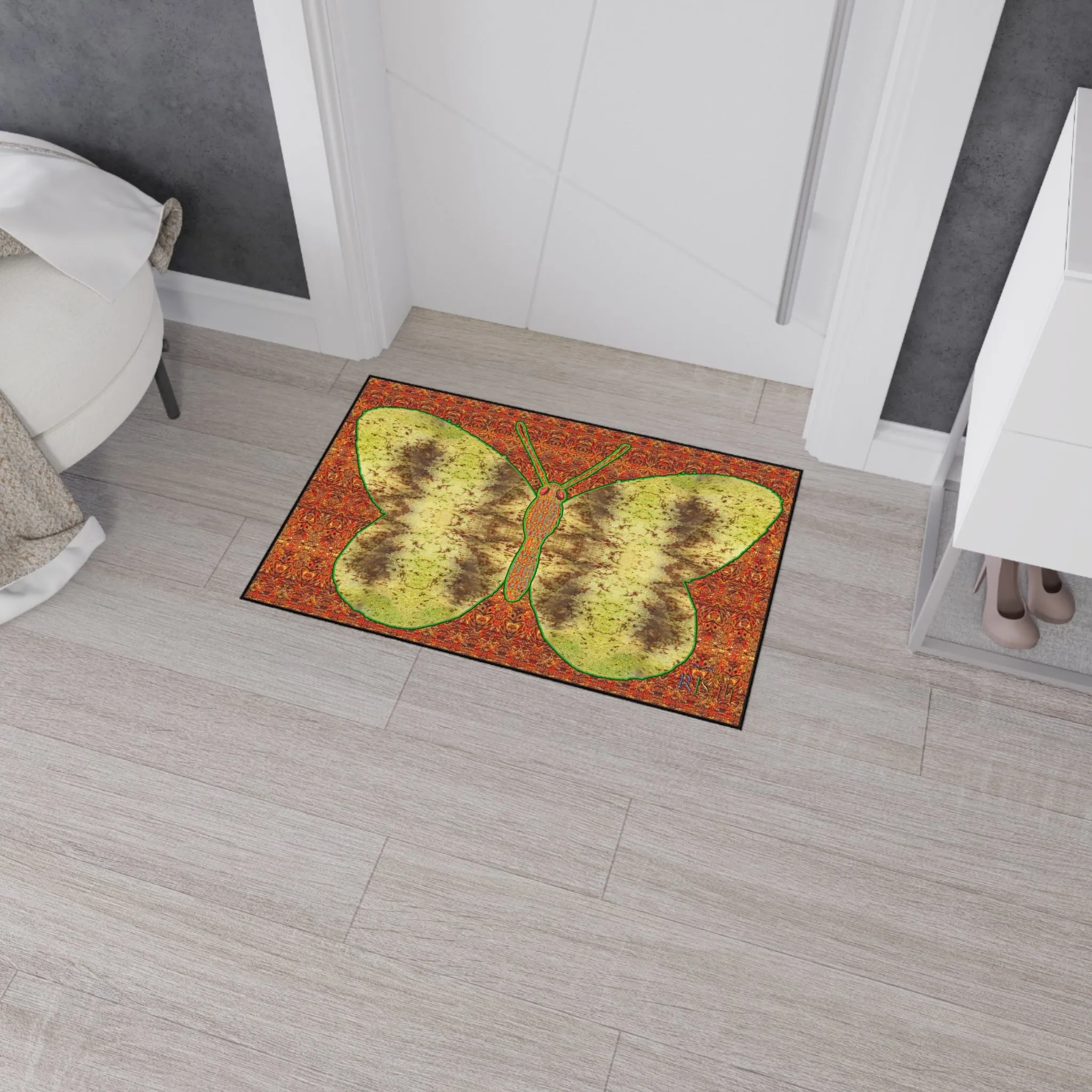 Heavy Duty Floor Mat (Butterfly Glade Denizen & Samhain Dream Thaw 15 & Orange Logo@Alchemic) RJSTH@Fabric#2_15 of 16 RJSTHw2025 RJS