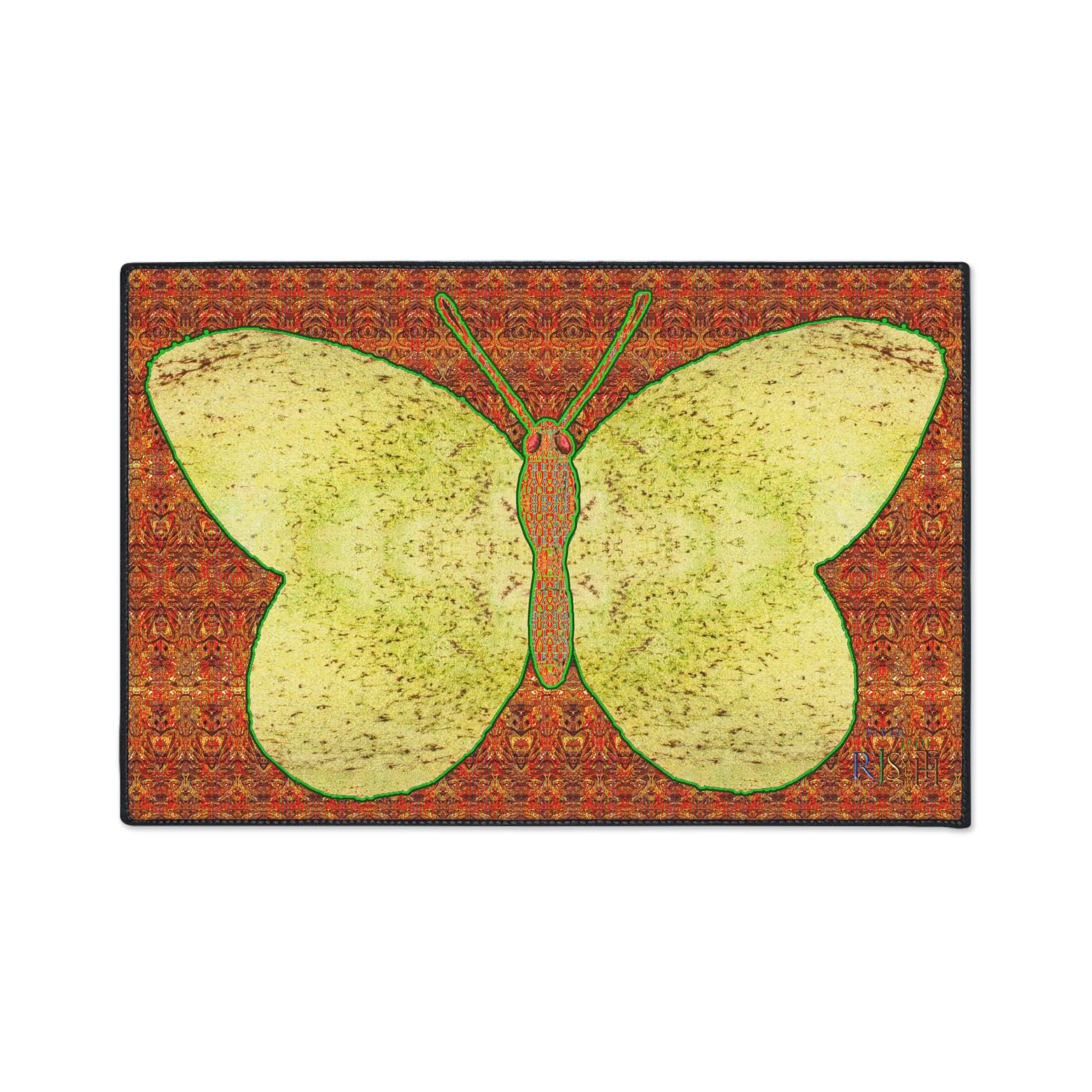Heavy Duty Floor Mat (Butterfly Glade Denizen & Samhain Dream Thaw 15 & Orange Logo@Alchemic) RJSTH@Fabric#2_16 of 16 RJSTHw2025 RJS