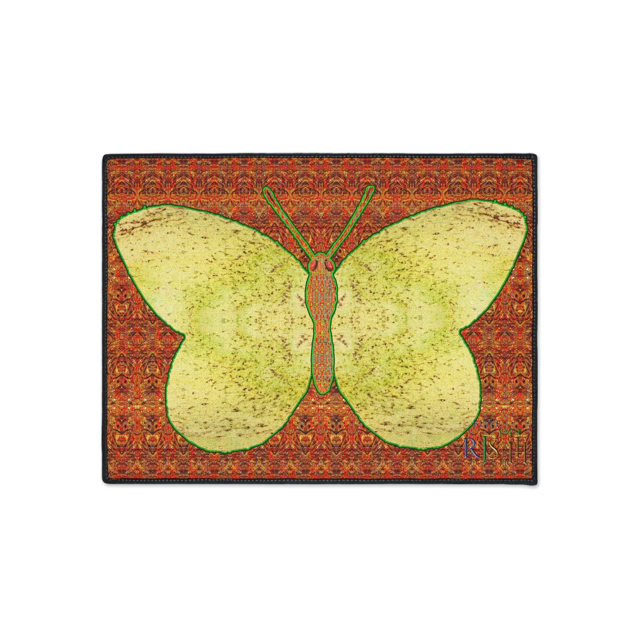 Heavy Duty Floor Mat (Butterfly Glade Denizen & Samhain Dream Thaw 15 & Orange Logo@Alchemic) RJSTH@Fabric#2_16 of 16 RJSTHw2025 RJS