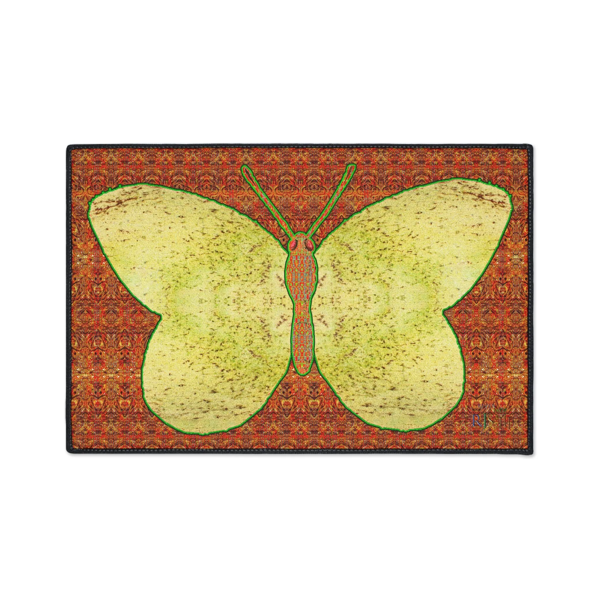 Heavy Duty Floor Mat (Butterfly Glade Denizen & Samhain Dream Thaw 15 & Orange Logo@Alchemic) RJSTH@Fabric#2_16 of 16 RJSTHw2025 RJS