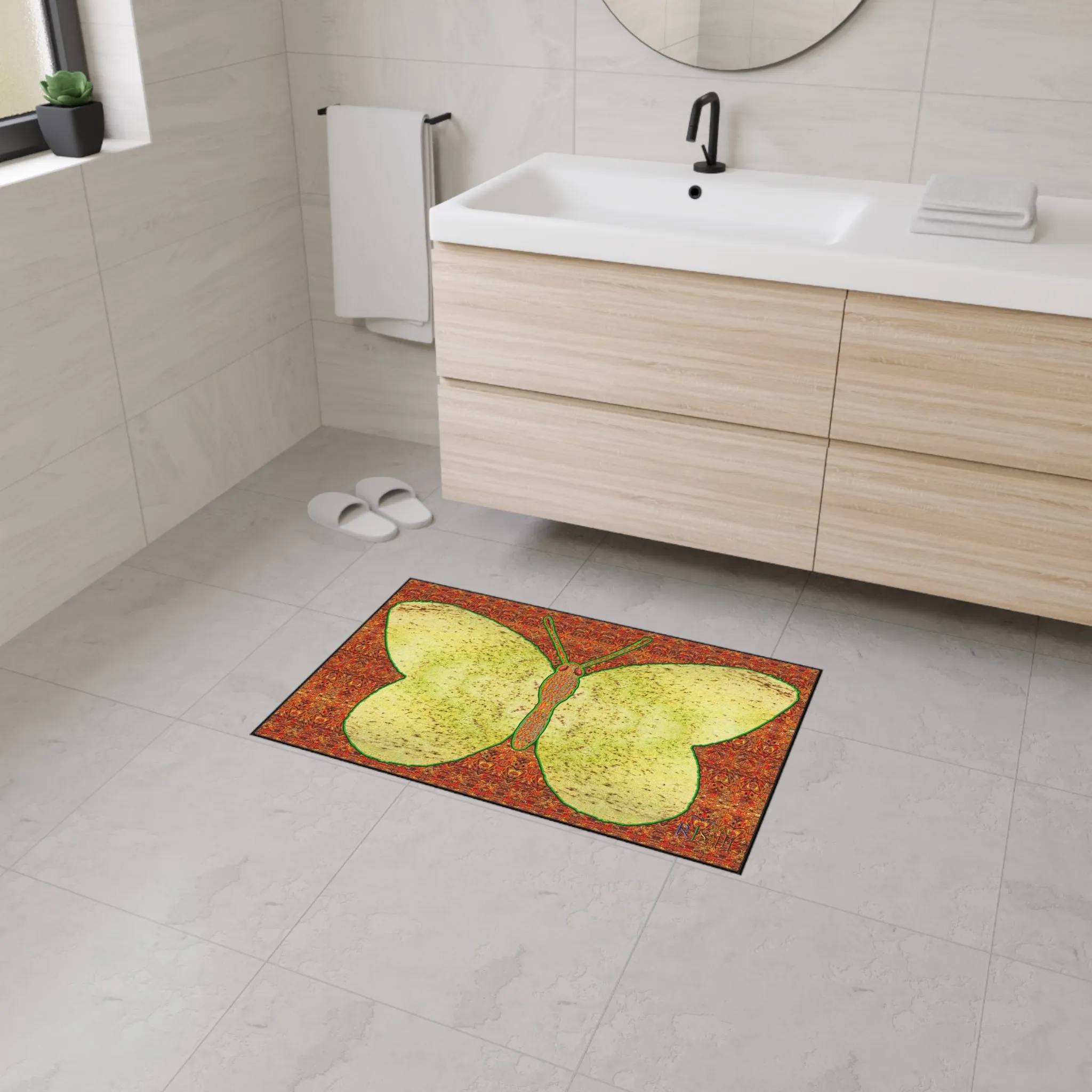 Heavy Duty Floor Mat (Butterfly Glade Denizen & Samhain Dream Thaw 15 & Orange Logo@Alchemic) RJSTH@Fabric#2_16 of 16 RJSTHw2025 RJS
