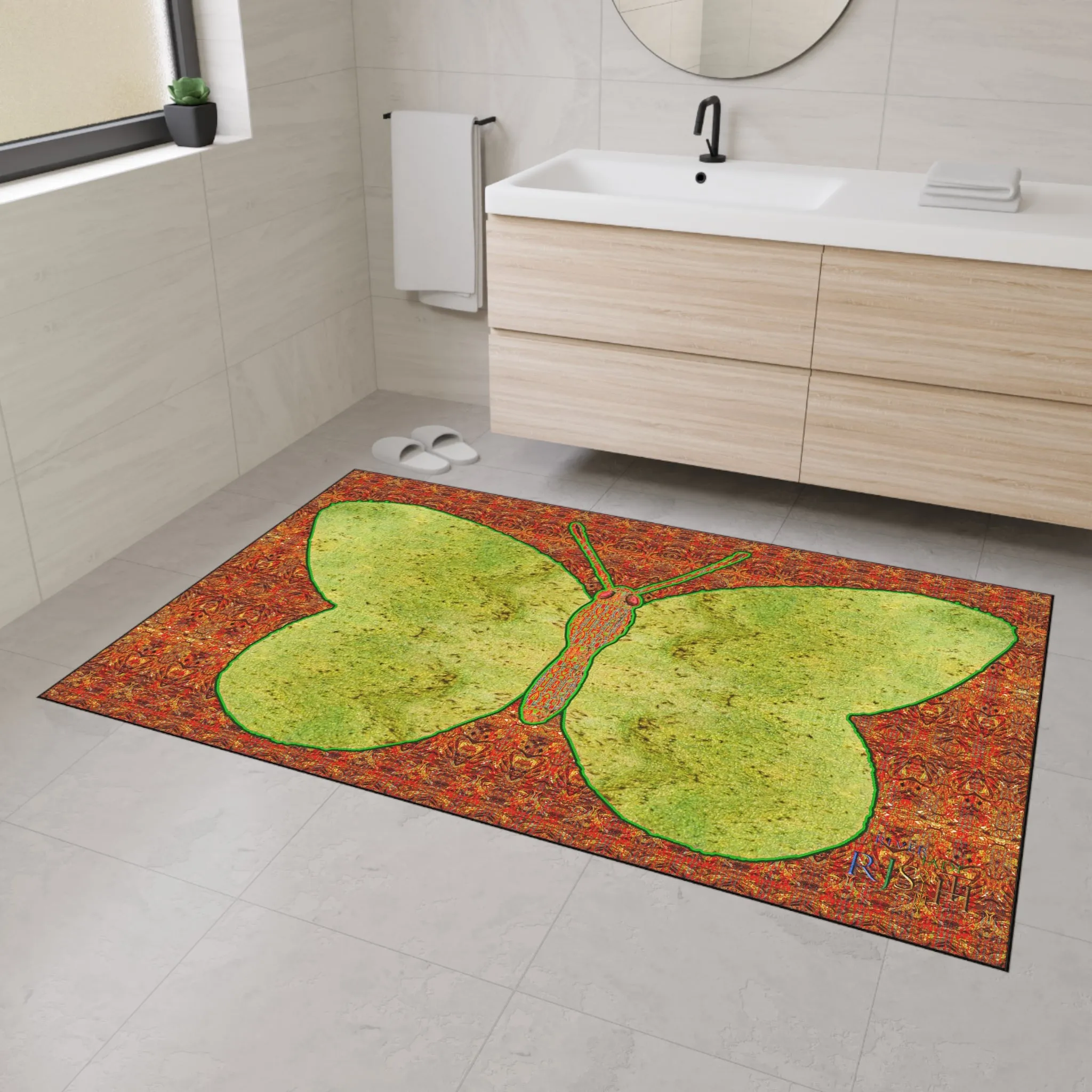 Heavy Duty Floor Mat (Butterfly Glade Denizen & Samhain Dream Thaw 15 & Orange Logo@Alchemic) RJSTH@Fabric#2_4 of 16 RJSTHw2025 RJS