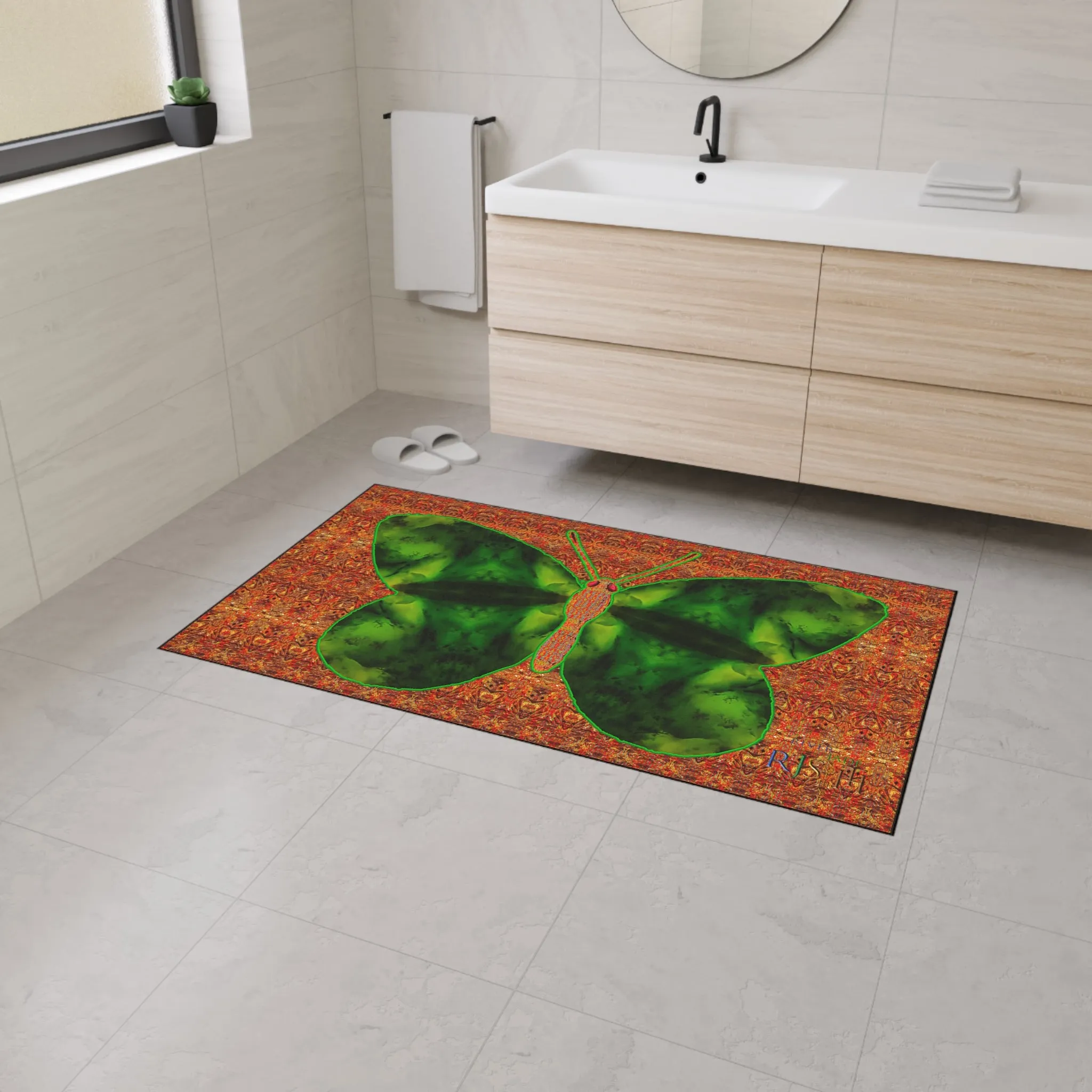 Heavy Duty Floor Mat (Butterfly Glade Denizen & Samhain Dream Thaw 15 & Orange Logo@Alchemic) RJSTH@Fabric#3_10 of 16 RJSTHw2025 RJS