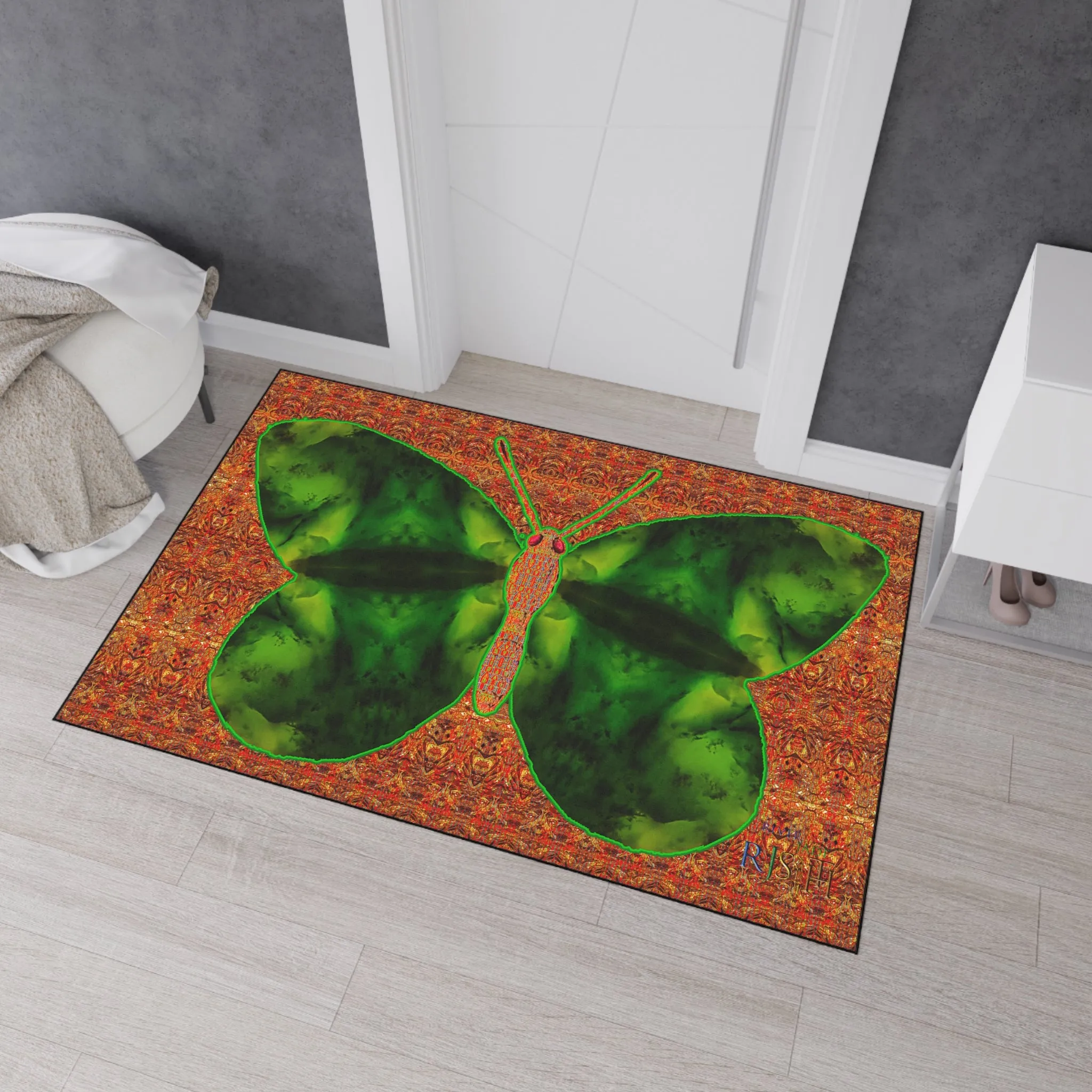 Heavy Duty Floor Mat (Butterfly Glade Denizen & Samhain Dream Thaw 15 & Orange Logo@Alchemic) RJSTH@Fabric#3_10 of 16 RJSTHw2025 RJS