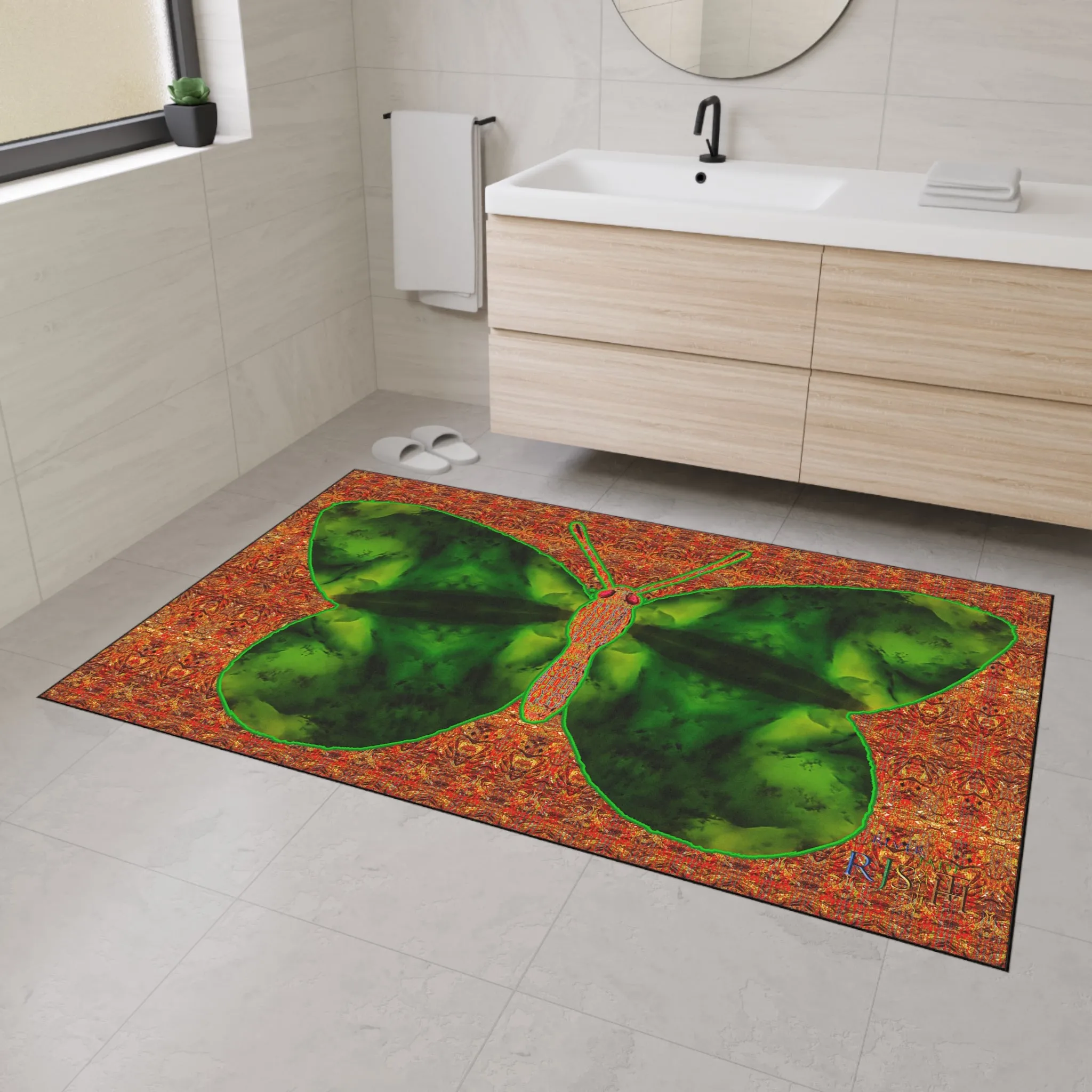 Heavy Duty Floor Mat (Butterfly Glade Denizen & Samhain Dream Thaw 15 & Orange Logo@Alchemic) RJSTH@Fabric#3_10 of 16 RJSTHw2025 RJS
