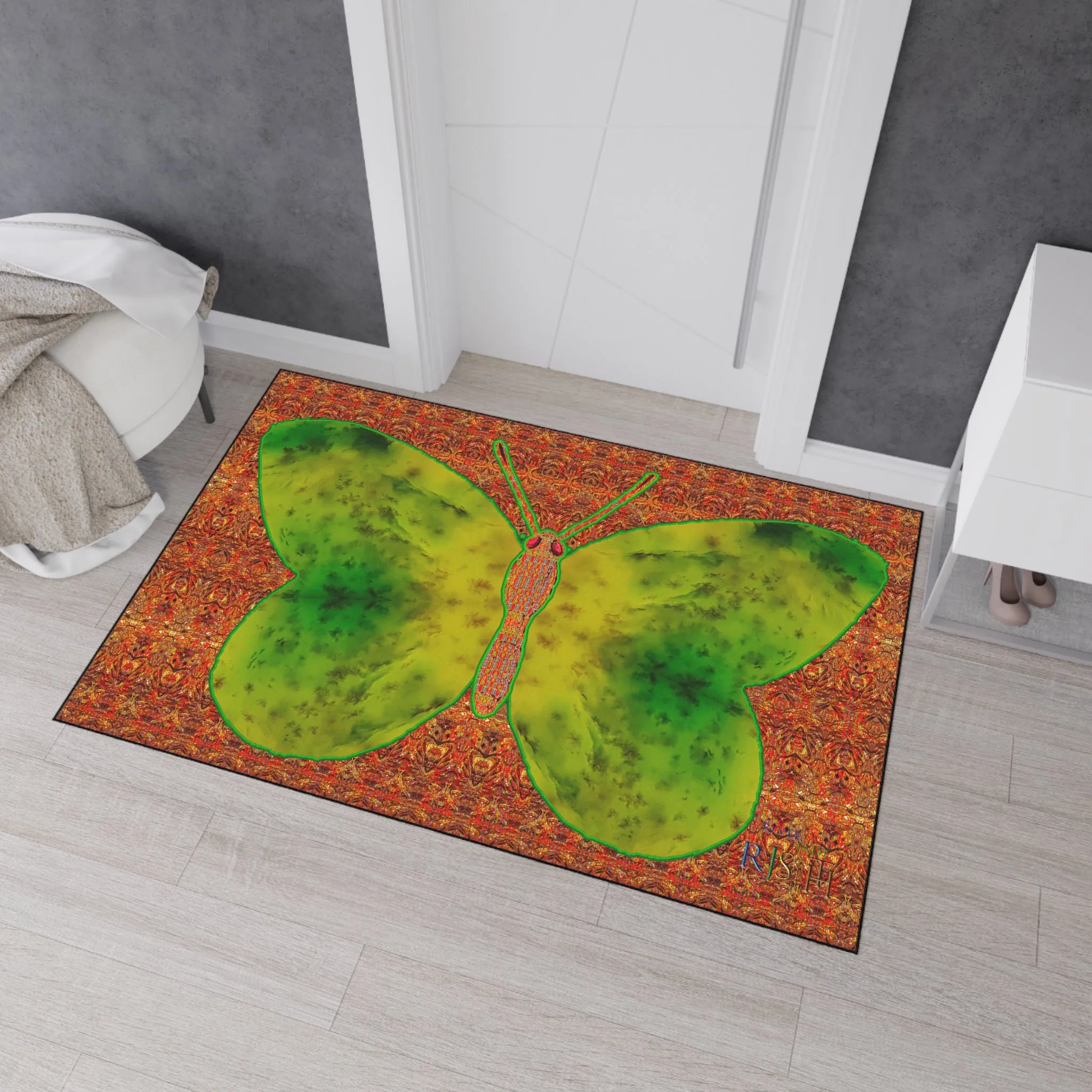 Heavy Duty Floor Mat (Butterfly Glade Denizen & Samhain Dream Thaw 15 & Orange Logo@Alchemic) RJSTH@Fabric#3_12 of 16 RJSTHw2025 RJS