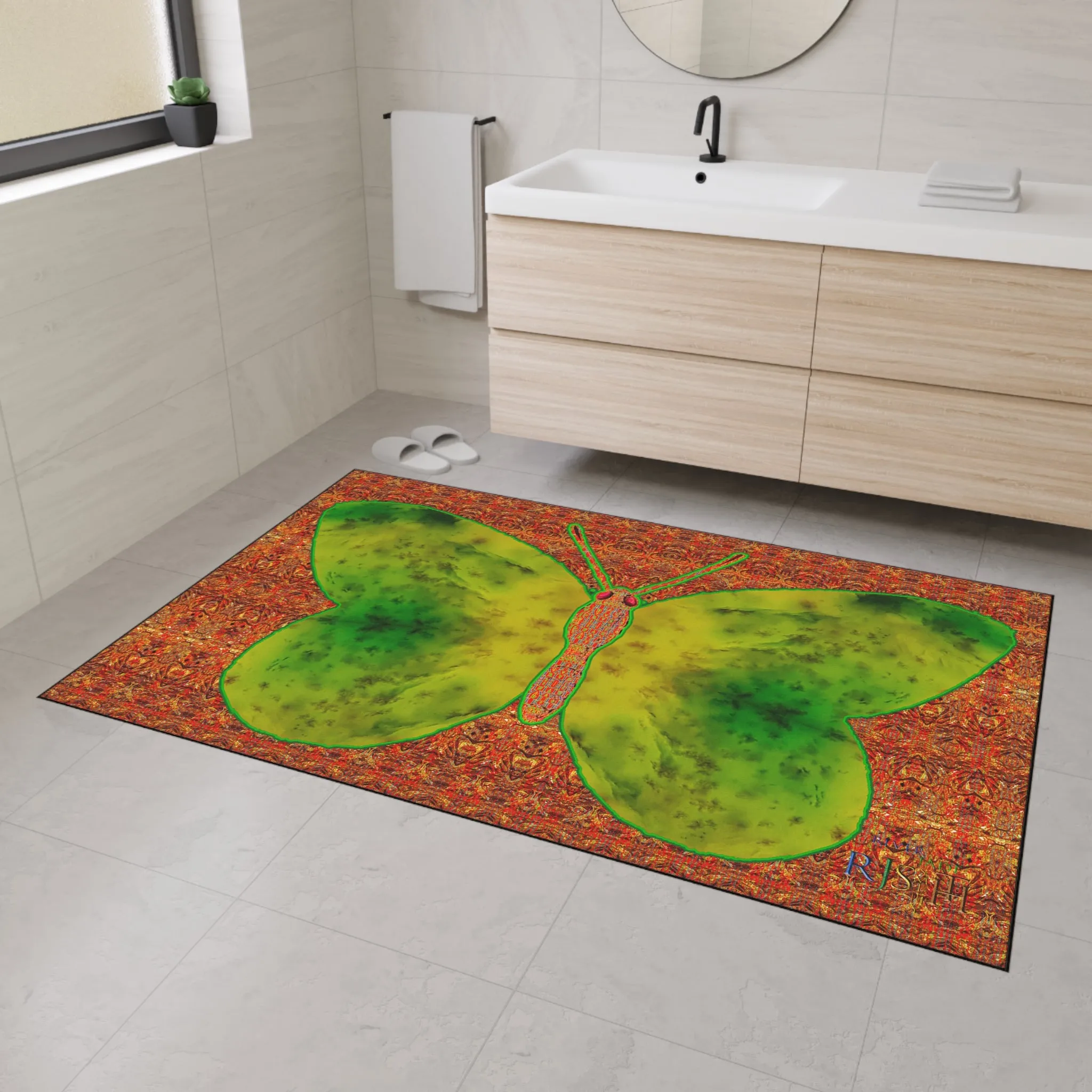 Heavy Duty Floor Mat (Butterfly Glade Denizen & Samhain Dream Thaw 15 & Orange Logo@Alchemic) RJSTH@Fabric#3_12 of 16 RJSTHw2025 RJS