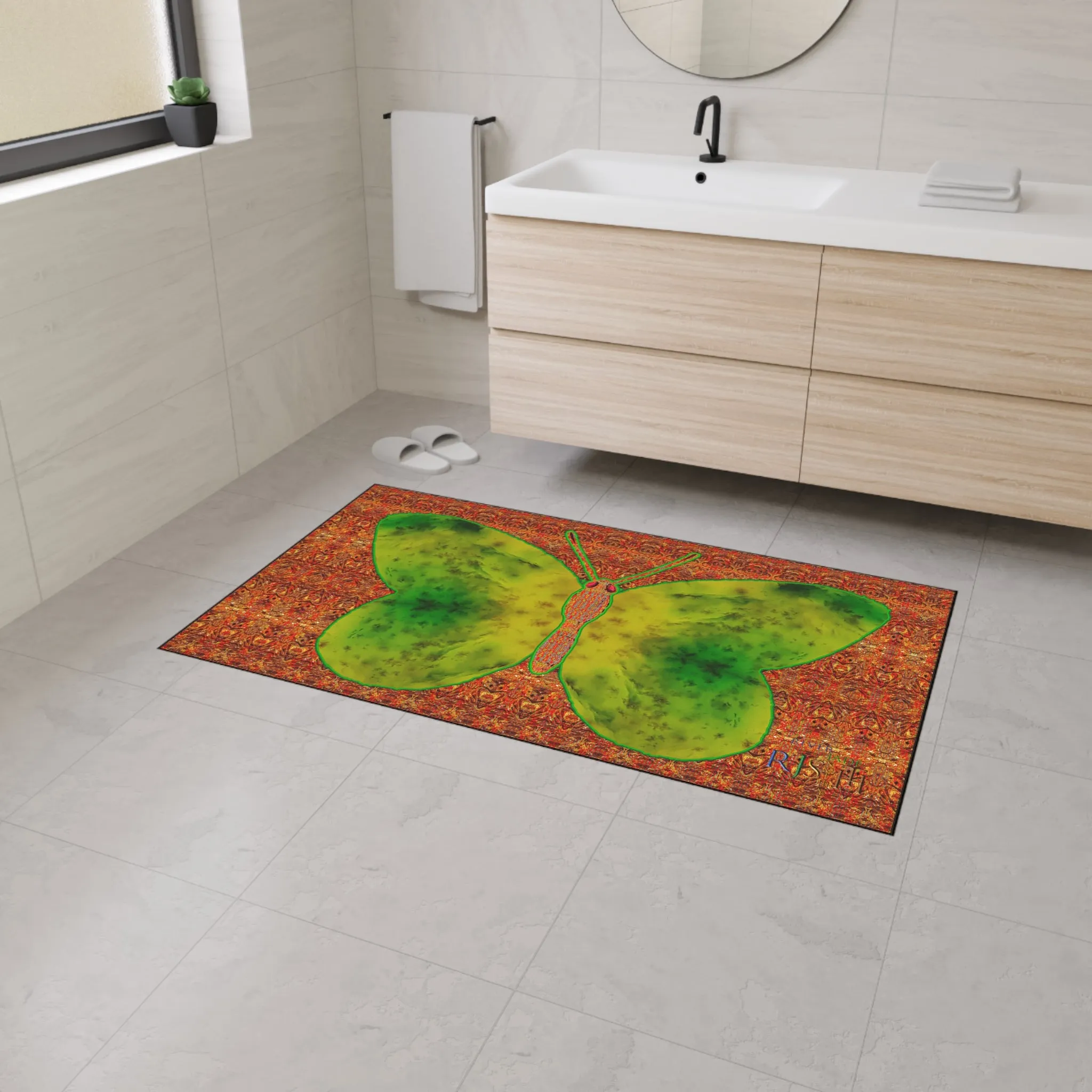 Heavy Duty Floor Mat (Butterfly Glade Denizen & Samhain Dream Thaw 15 & Orange Logo@Alchemic) RJSTH@Fabric#3_12 of 16 RJSTHw2025 RJS