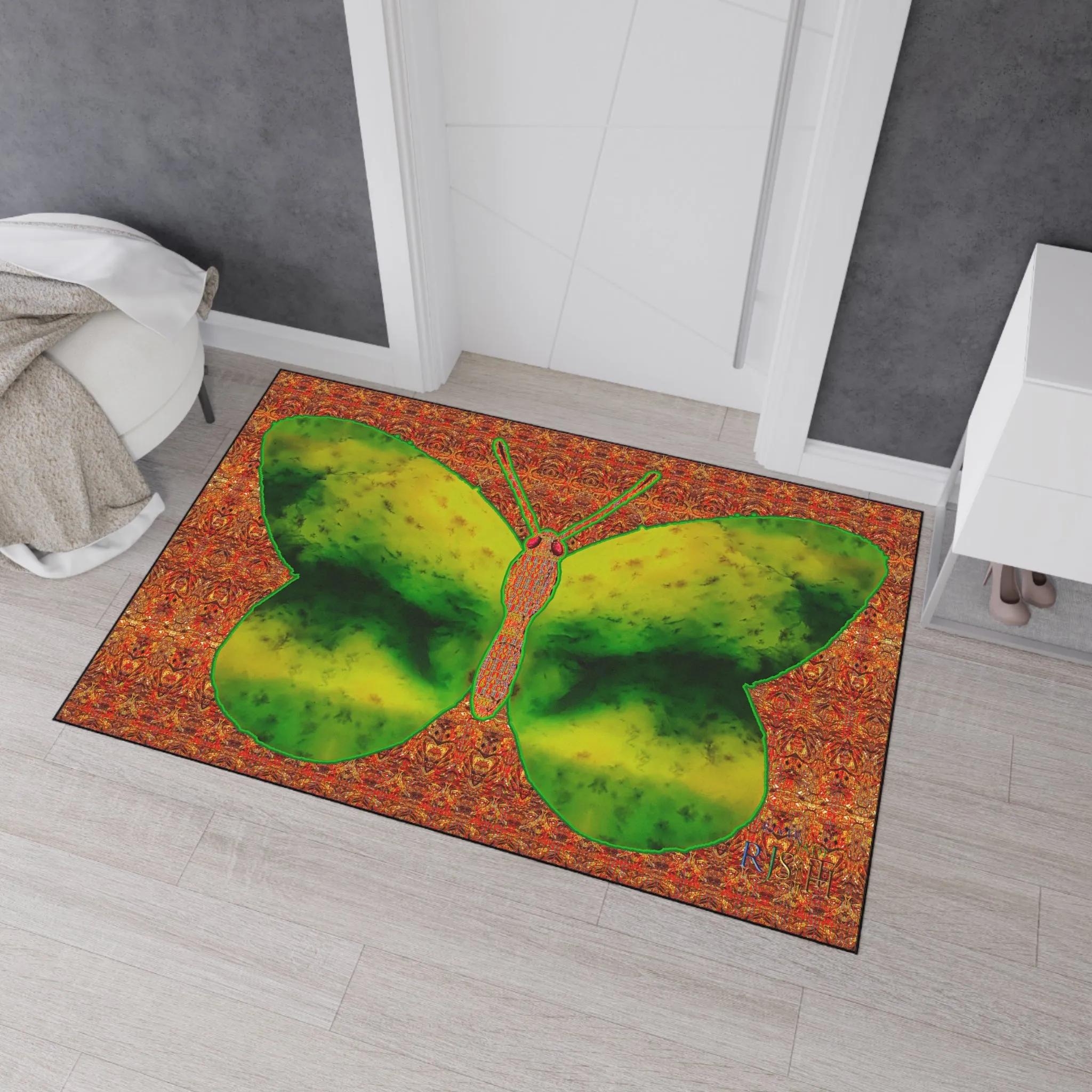 Heavy Duty Floor Mat (Butterfly Glade Denizen & Samhain Dream Thaw 15 & Orange Logo@Alchemic) RJSTH@Fabric#3_16 of 16 RJSTHw2025 RJS