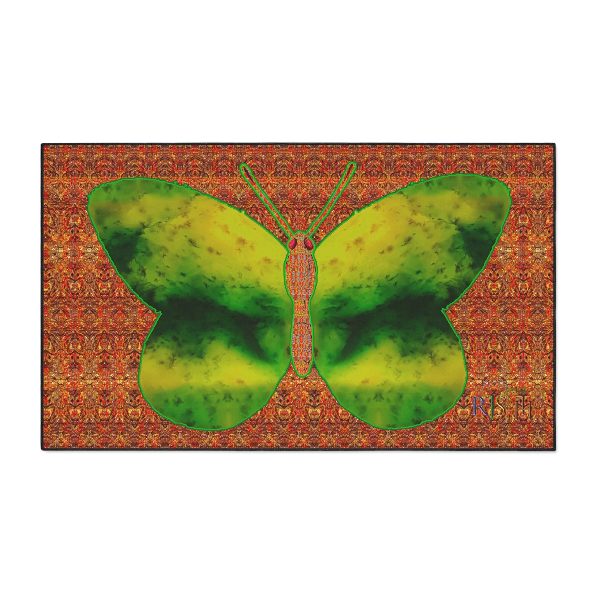 Heavy Duty Floor Mat (Butterfly Glade Denizen & Samhain Dream Thaw 15 & Orange Logo@Alchemic) RJSTH@Fabric#3_16 of 16 RJSTHw2025 RJS
