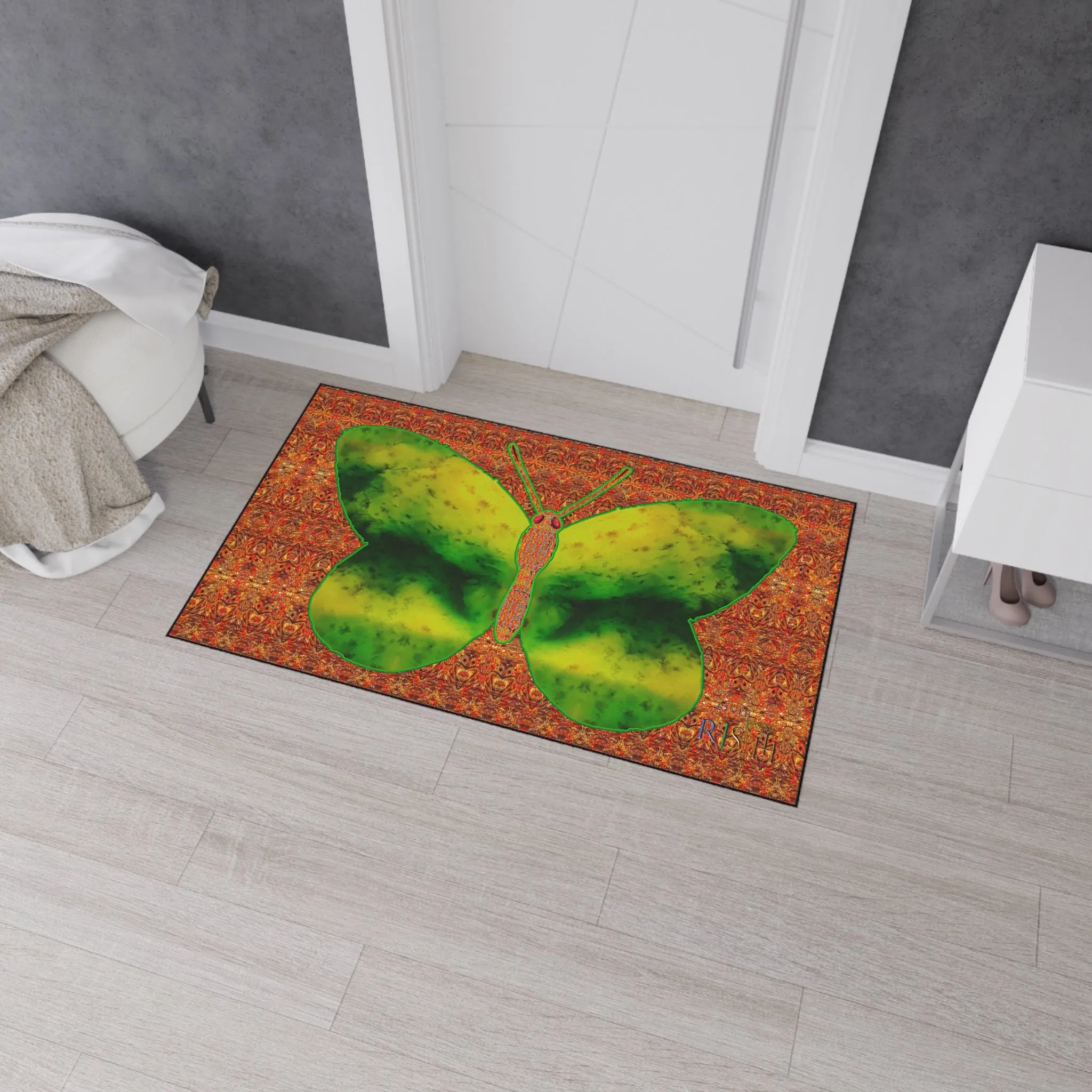 Heavy Duty Floor Mat (Butterfly Glade Denizen & Samhain Dream Thaw 15 & Orange Logo@Alchemic) RJSTH@Fabric#3_16 of 16 RJSTHw2025 RJS