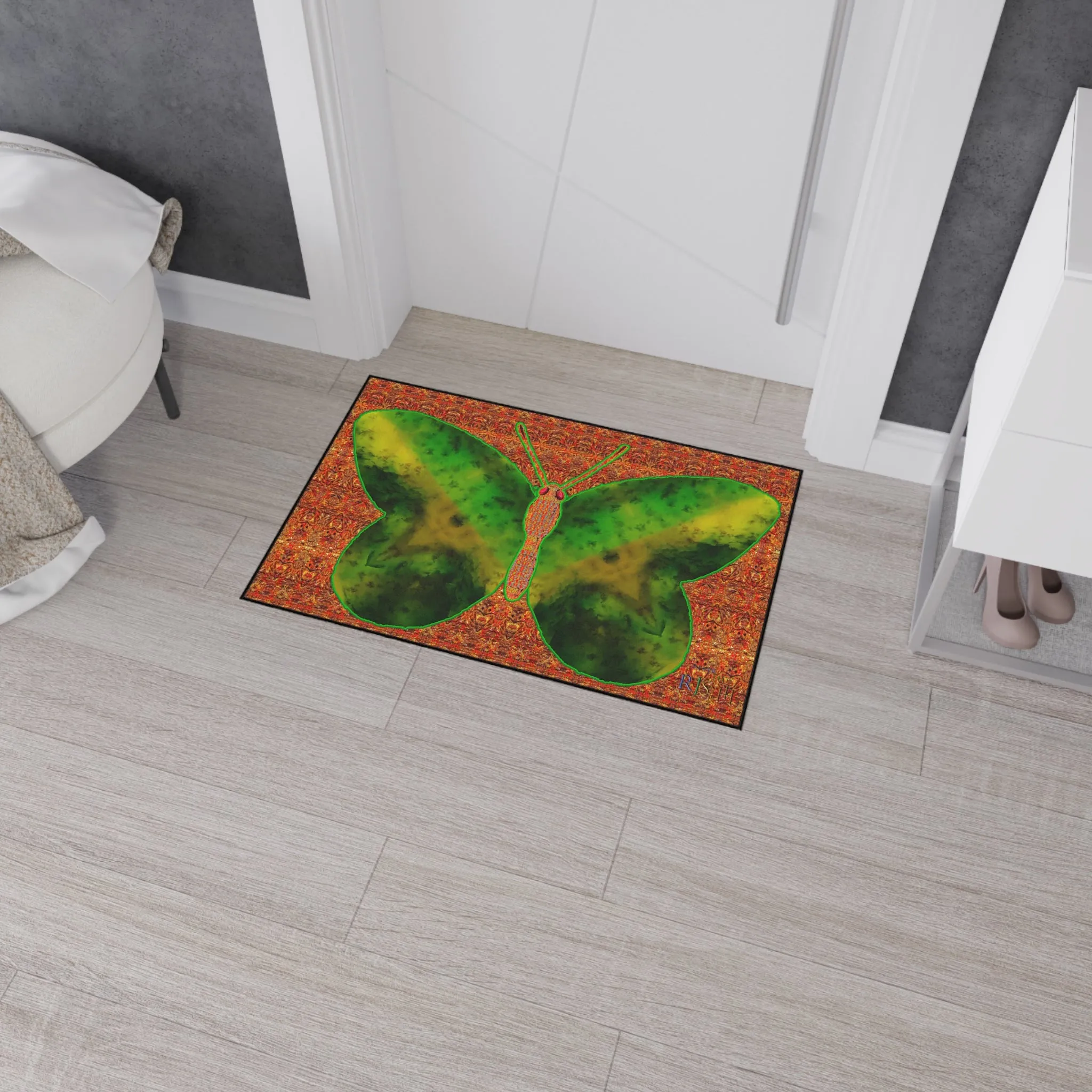 Heavy Duty Floor Mat (Butterfly Glade Denizen & Samhain Dream Thaw 15 & Orange Logo@Alchemic) RJSTH@Fabric#3_6 of 16 RJSTHw2025 RJS