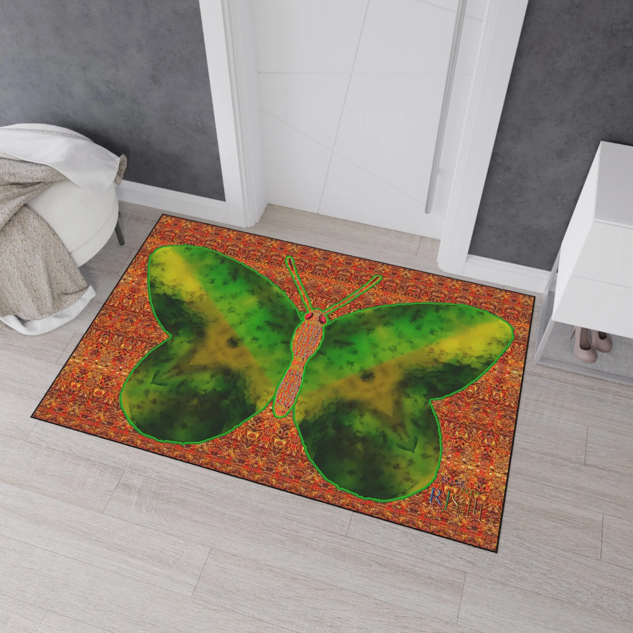 Heavy Duty Floor Mat (Butterfly Glade Denizen & Samhain Dream Thaw 15 & Orange Logo@Alchemic) RJSTH@Fabric#3_6 of 16 RJSTHw2025 RJS