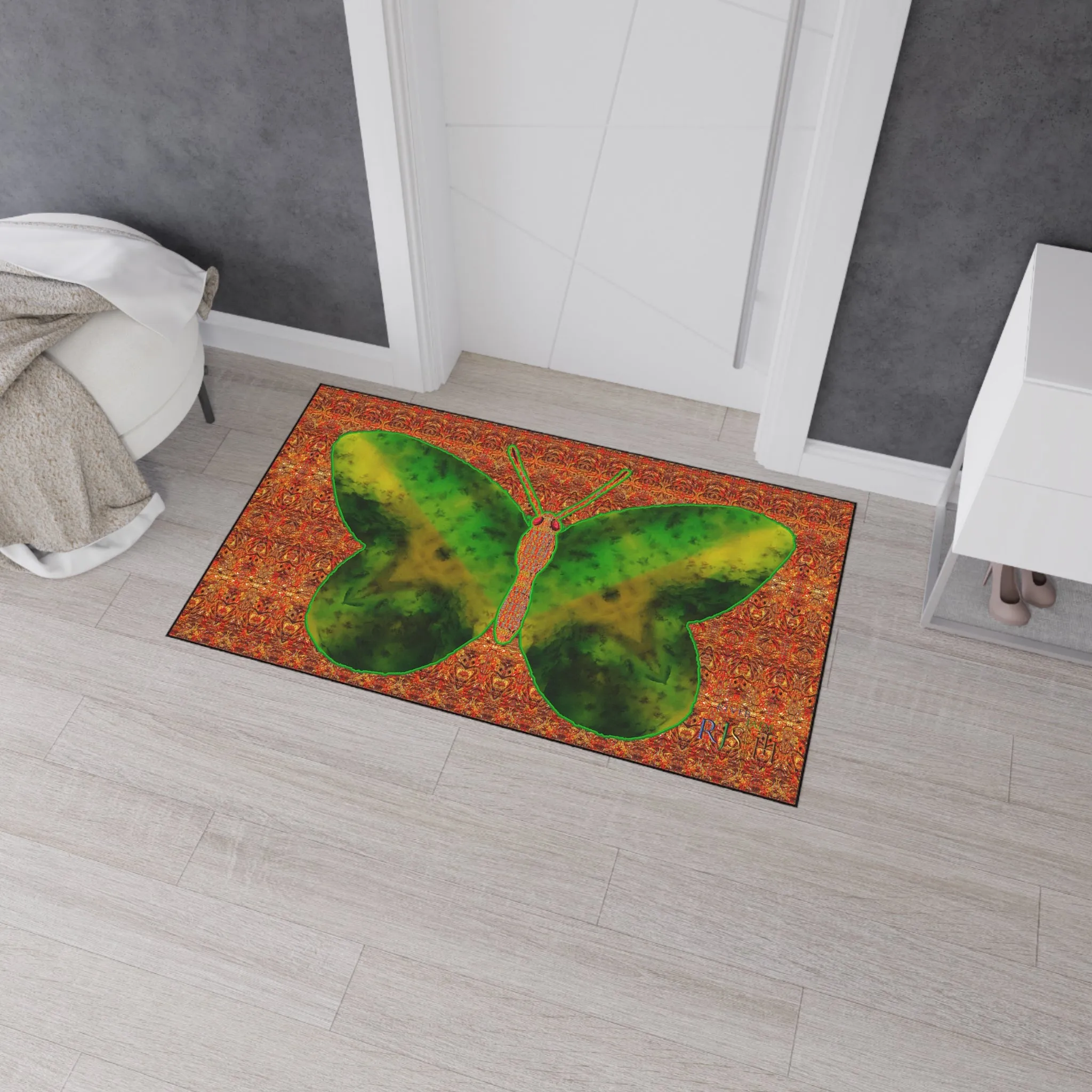 Heavy Duty Floor Mat (Butterfly Glade Denizen & Samhain Dream Thaw 15 & Orange Logo@Alchemic) RJSTH@Fabric#3_6 of 16 RJSTHw2025 RJS