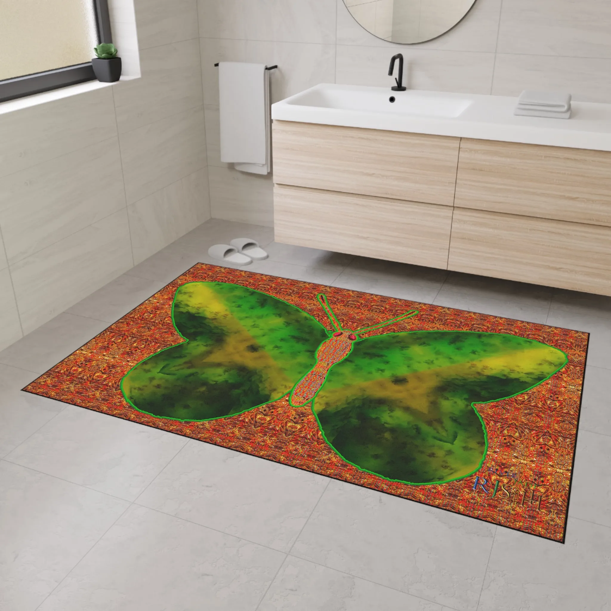 Heavy Duty Floor Mat (Butterfly Glade Denizen & Samhain Dream Thaw 15 & Orange Logo@Alchemic) RJSTH@Fabric#3_6 of 16 RJSTHw2025 RJS