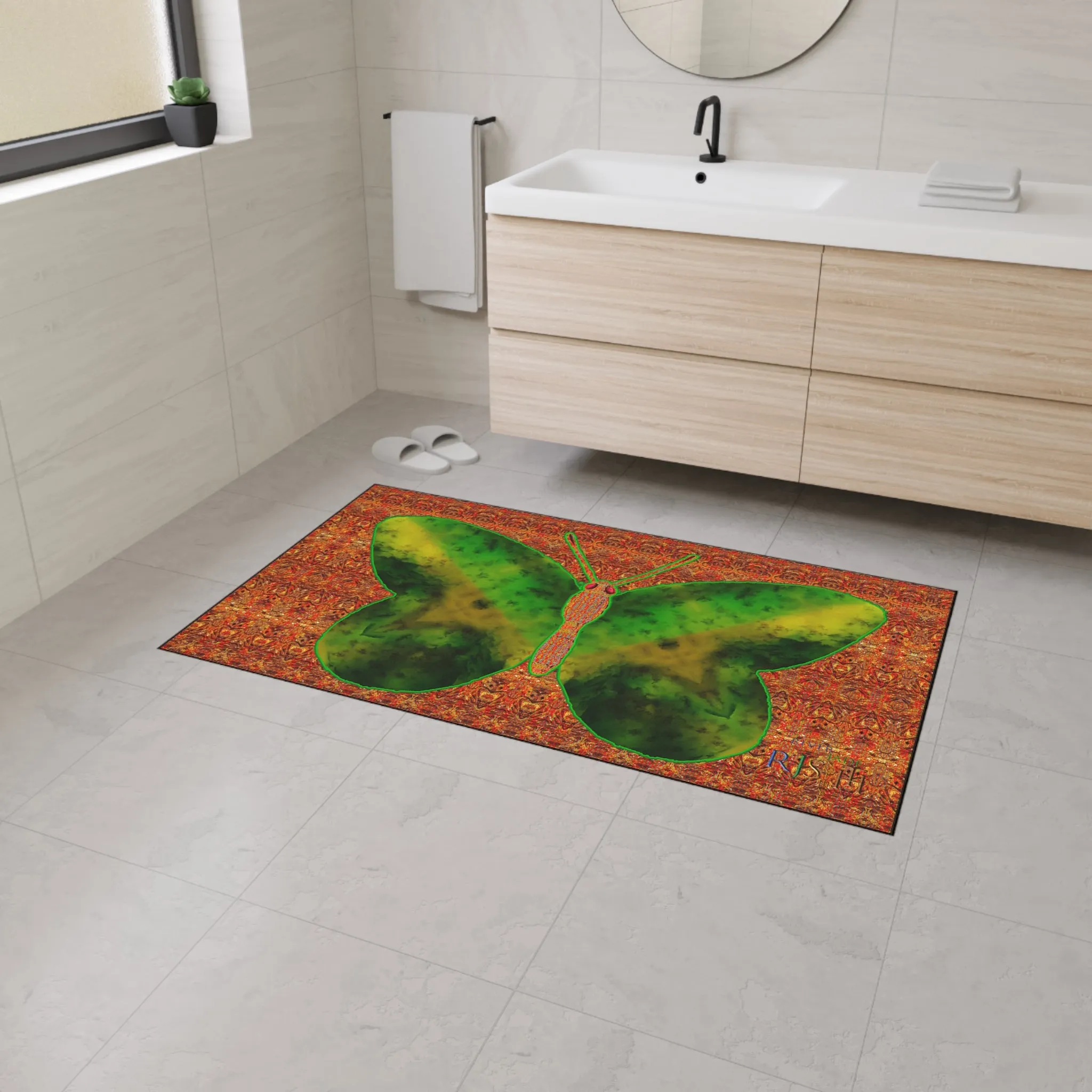 Heavy Duty Floor Mat (Butterfly Glade Denizen & Samhain Dream Thaw 15 & Orange Logo@Alchemic) RJSTH@Fabric#3_6 of 16 RJSTHw2025 RJS