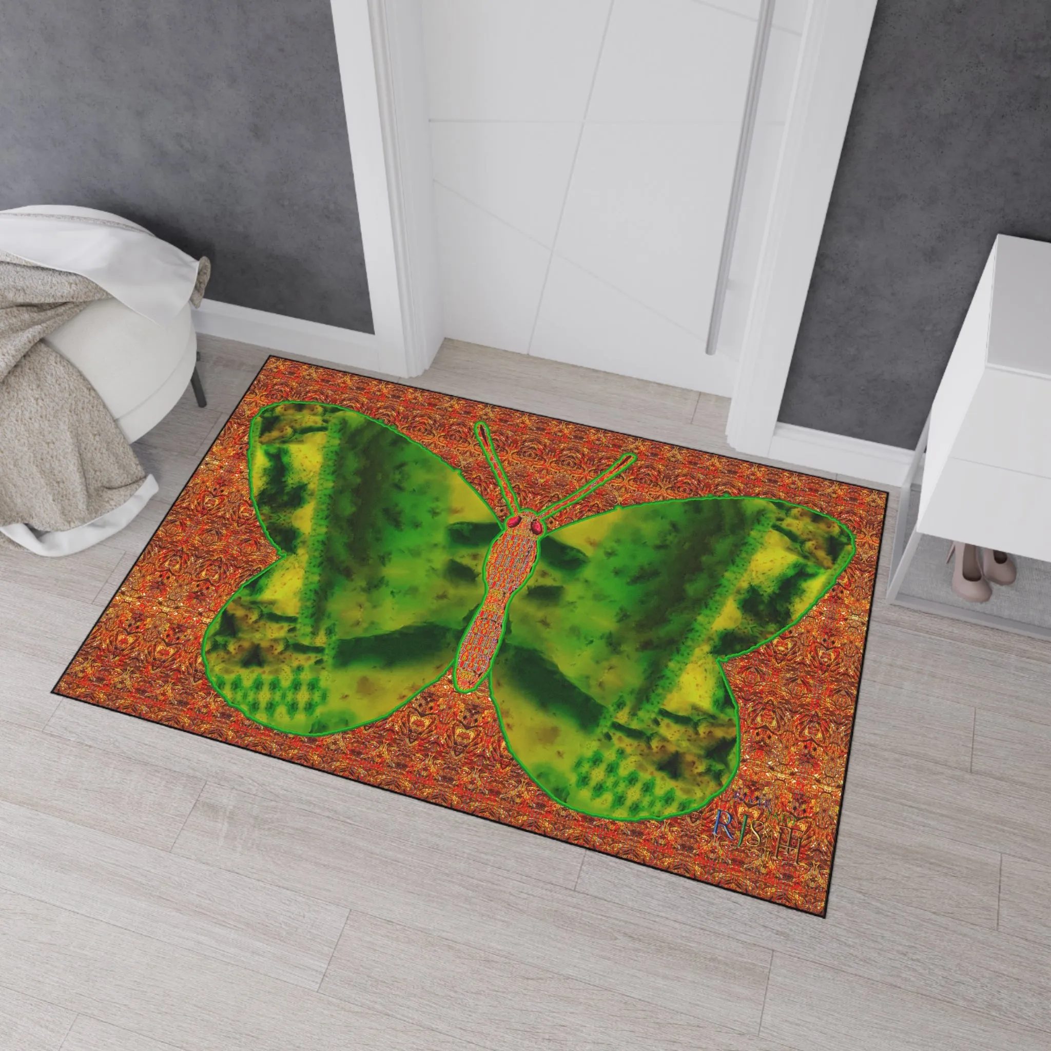 Heavy Duty Floor Mat (Butterfly Glade Denizen & Samhain Dream Thaw 15 & Orange Logo@Alchemic) RJSTH@Fabric#3_7 of 16 RJSTHw2025 RJS