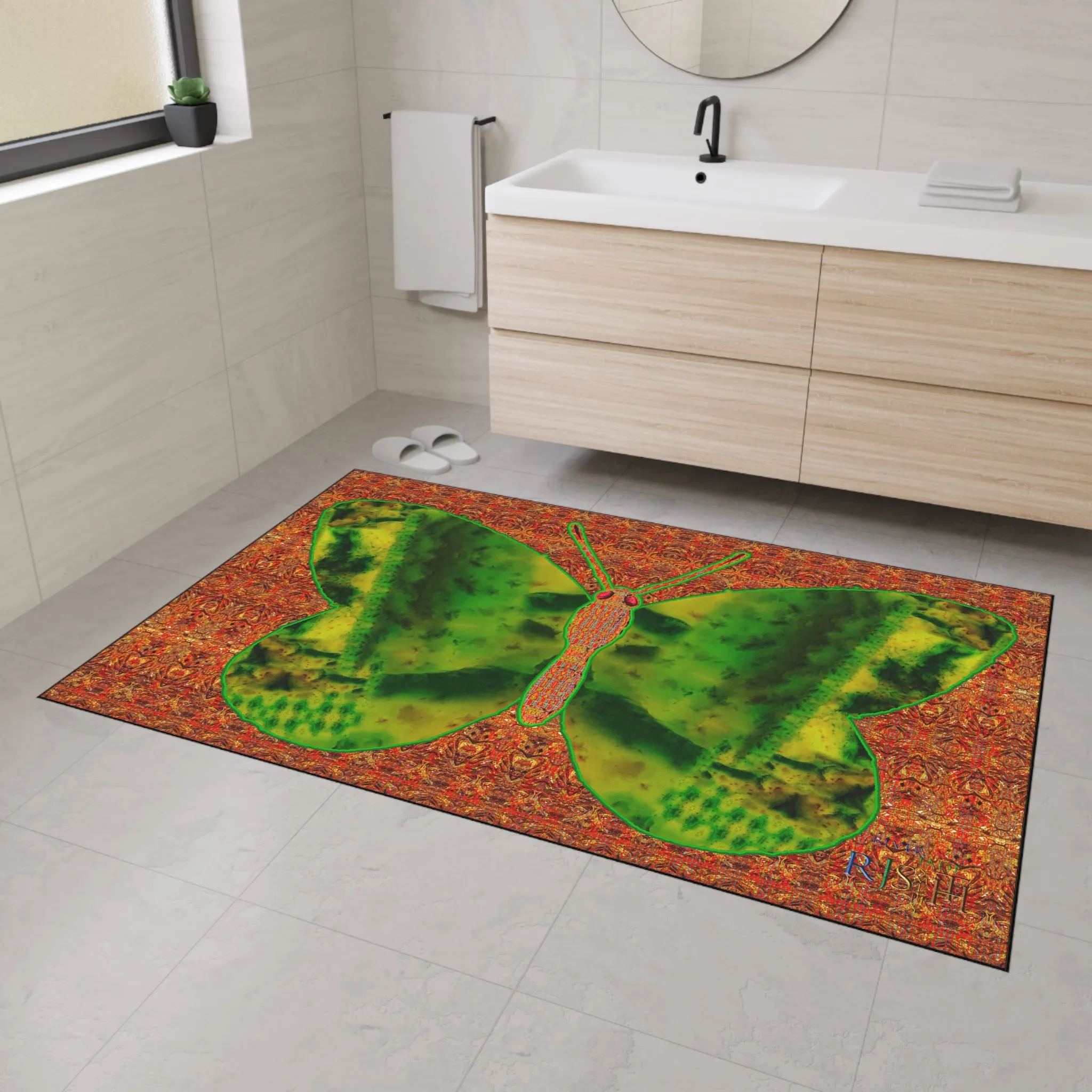 Heavy Duty Floor Mat (Butterfly Glade Denizen & Samhain Dream Thaw 15 & Orange Logo@Alchemic) RJSTH@Fabric#3_7 of 16 RJSTHw2025 RJS
