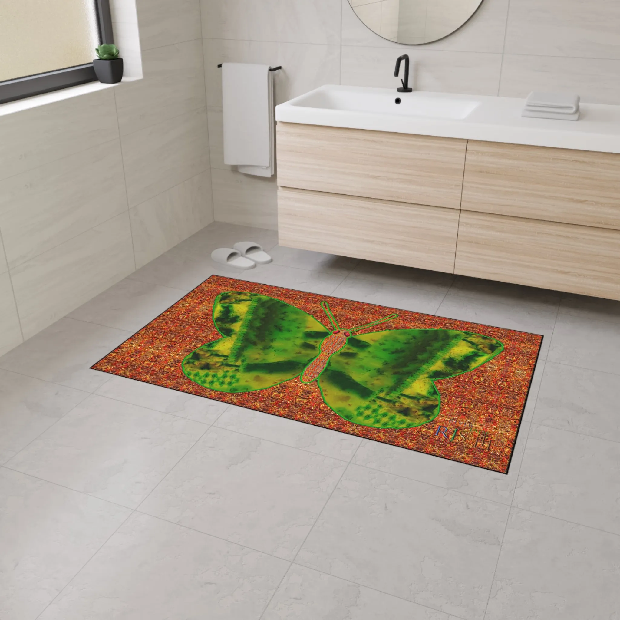 Heavy Duty Floor Mat (Butterfly Glade Denizen & Samhain Dream Thaw 15 & Orange Logo@Alchemic) RJSTH@Fabric#3_7 of 16 RJSTHw2025 RJS