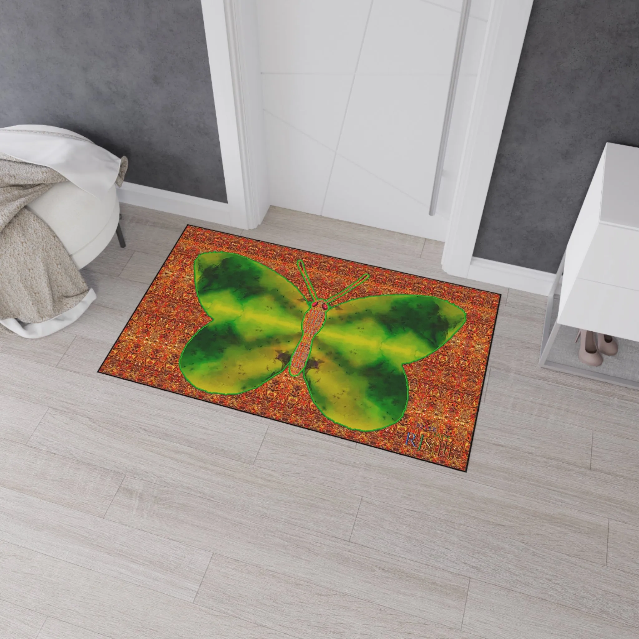 Heavy Duty Floor Mat (Butterfly Glade Denizen & Samhain Dream Thaw 15 & Orange Logo@Alchemic) RJSTH@Fabric#3_9 of 16 RJSTHw2025 RJS