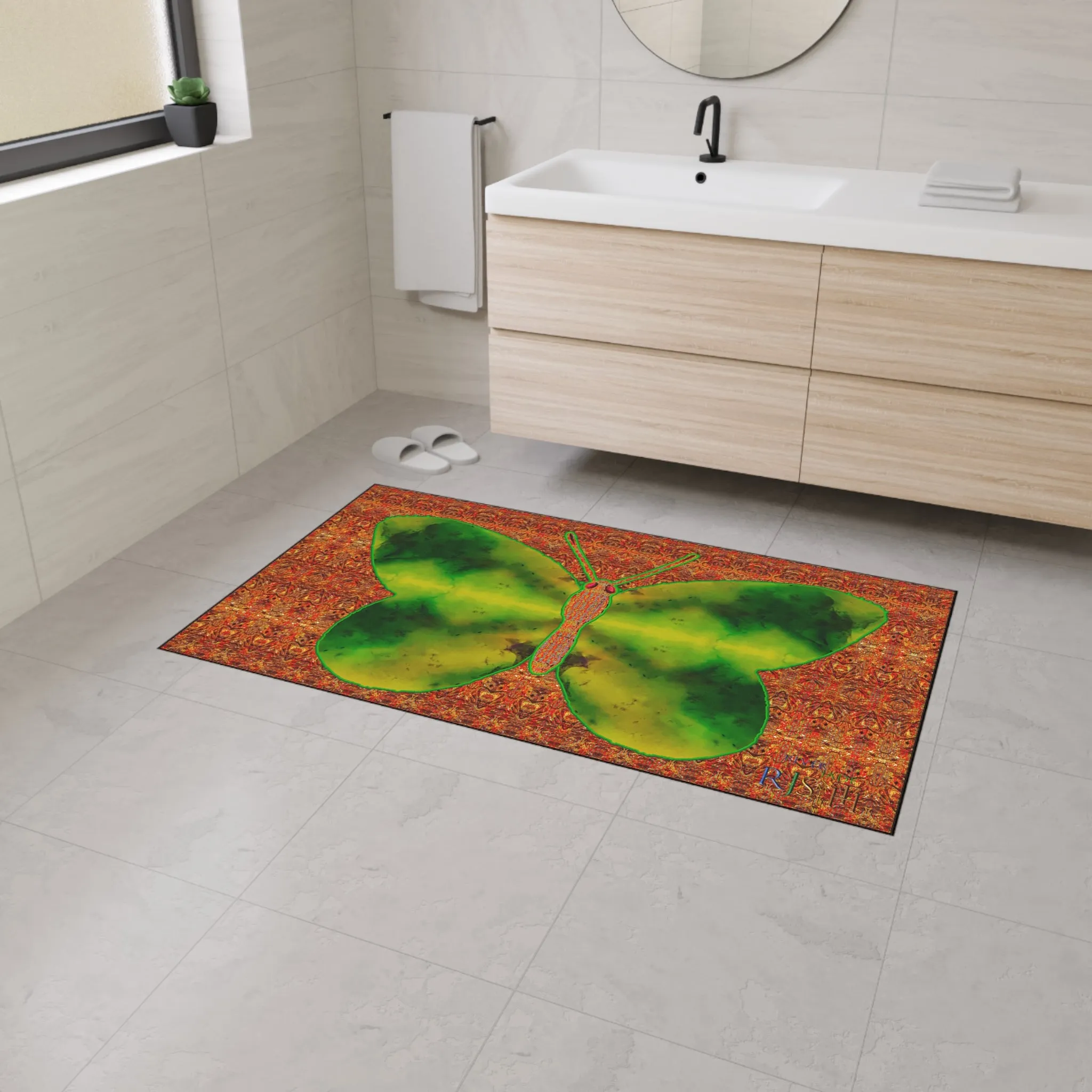 Heavy Duty Floor Mat (Butterfly Glade Denizen & Samhain Dream Thaw 15 & Orange Logo@Alchemic) RJSTH@Fabric#3_9 of 16 RJSTHw2025 RJS
