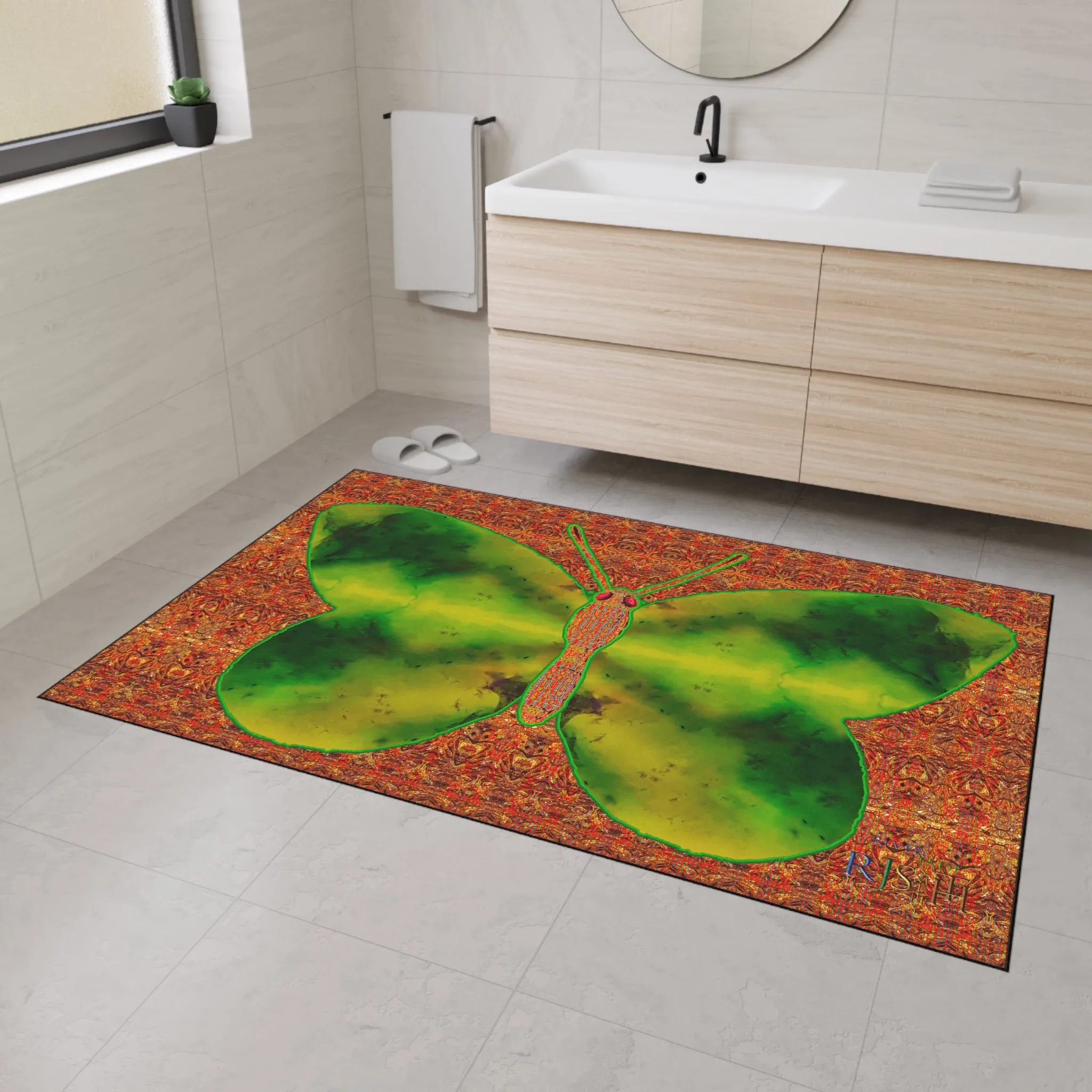 Heavy Duty Floor Mat (Butterfly Glade Denizen & Samhain Dream Thaw 15 & Orange Logo@Alchemic) RJSTH@Fabric#3_9 of 16 RJSTHw2025 RJS