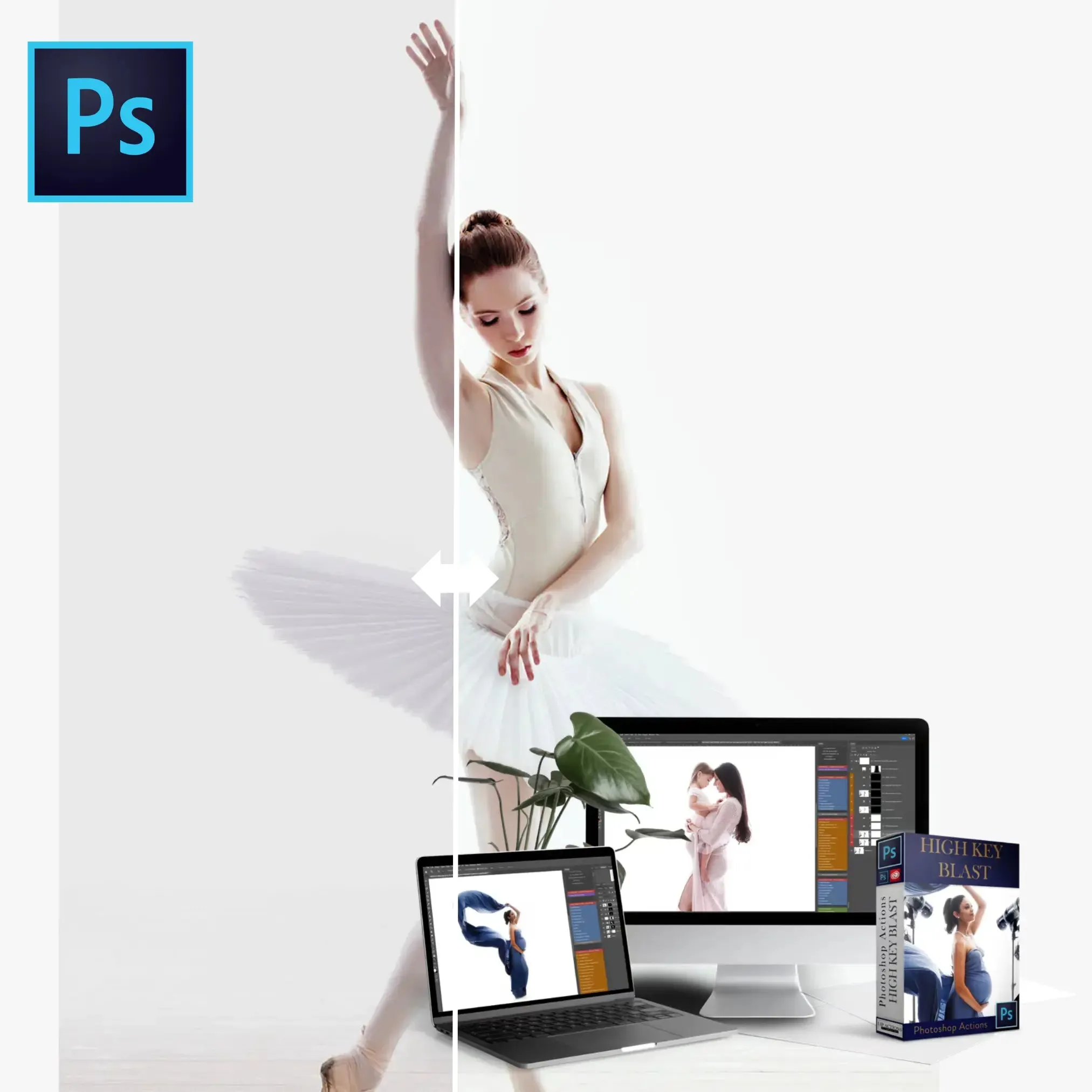 High Key Blast Photoshop Actions