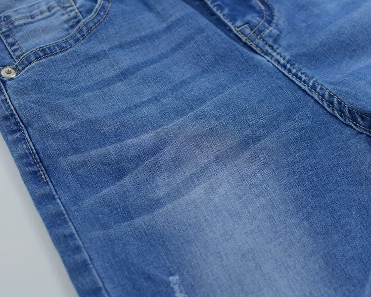 High Waist Slim Stretch Wash Irregular Jeans