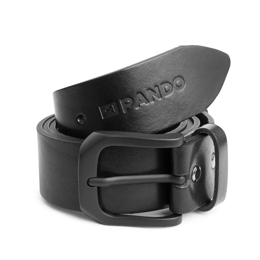 HIMO 3 - Full Grain Black Leather Belt