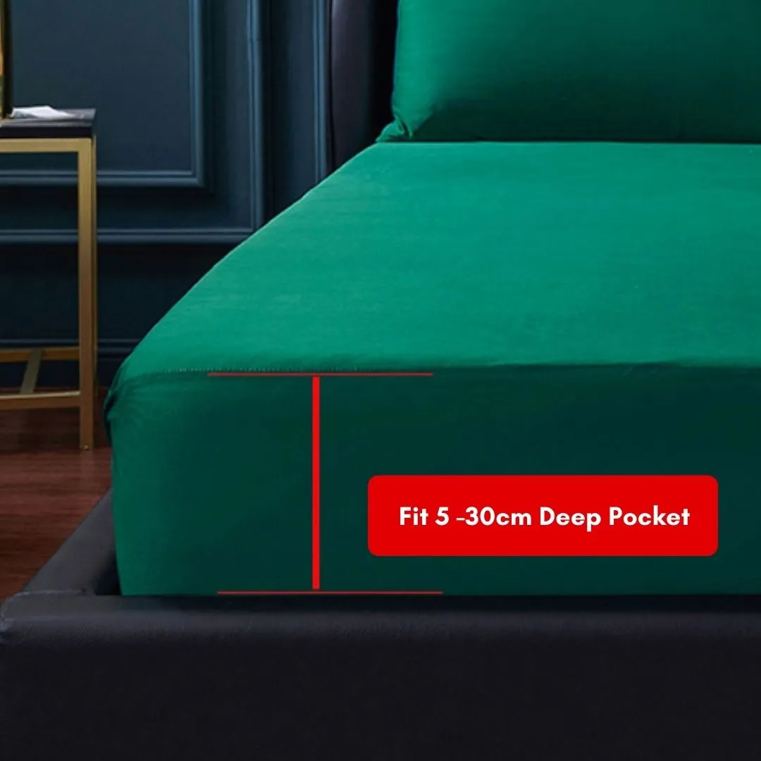 Homlly Breathable Cooling Waterproof Fitted Sheet with 30cm Deep Pocket